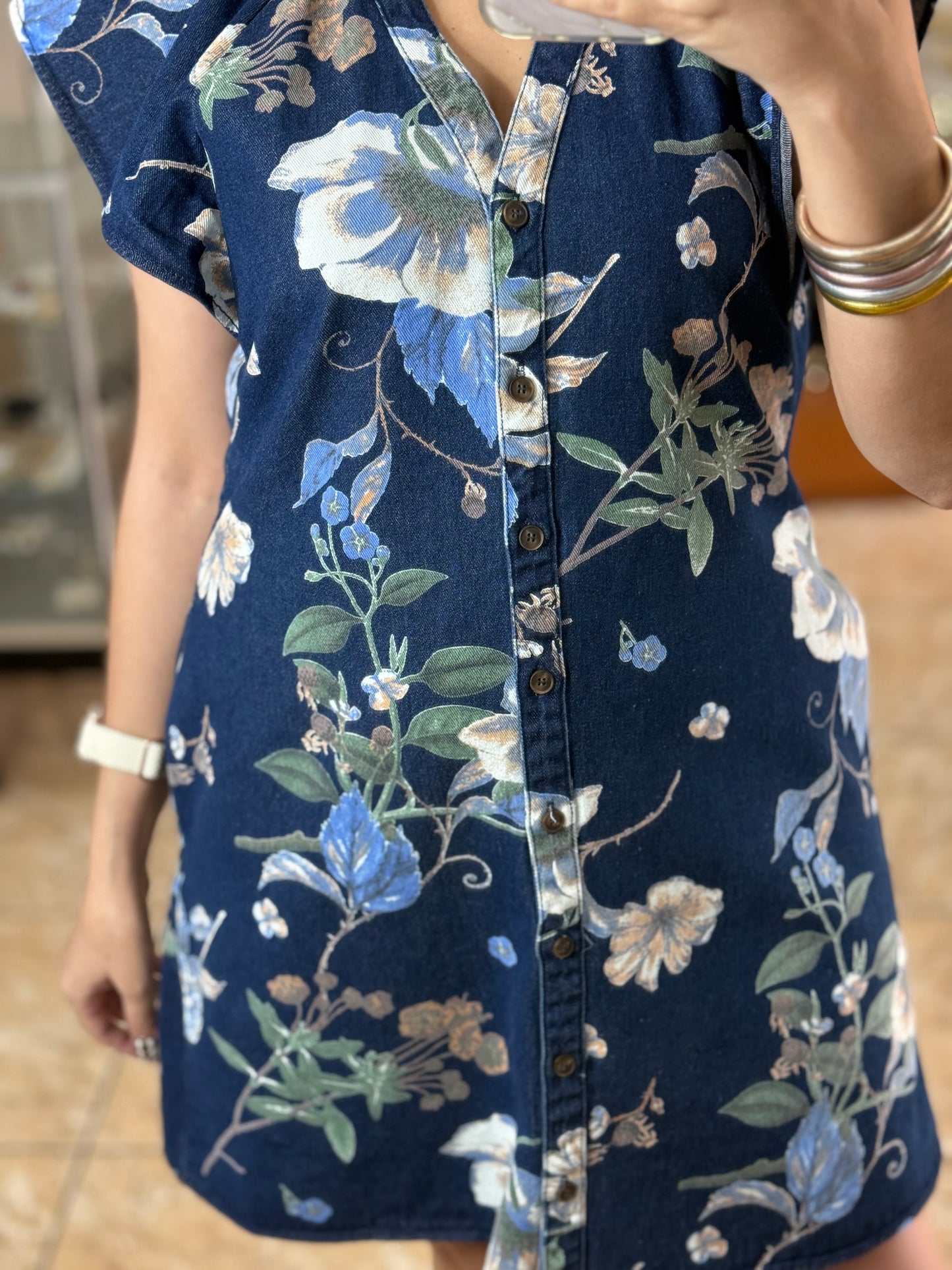 Floral Denim Dress