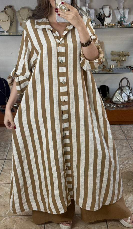 Stripes OS Linen Pant Set (FINAL SALE)