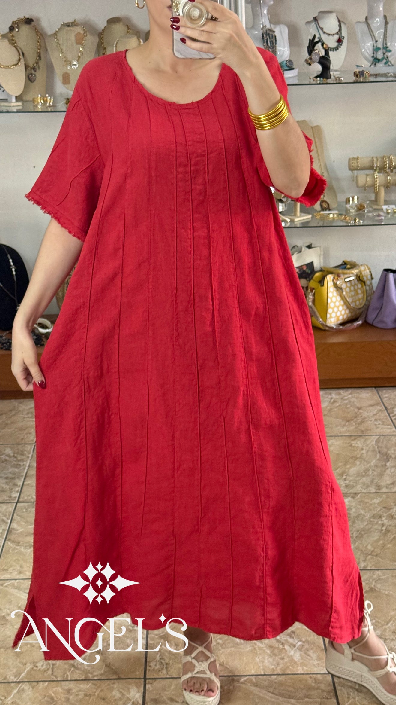Linen OS Maxi Dress (FINAL SALE)