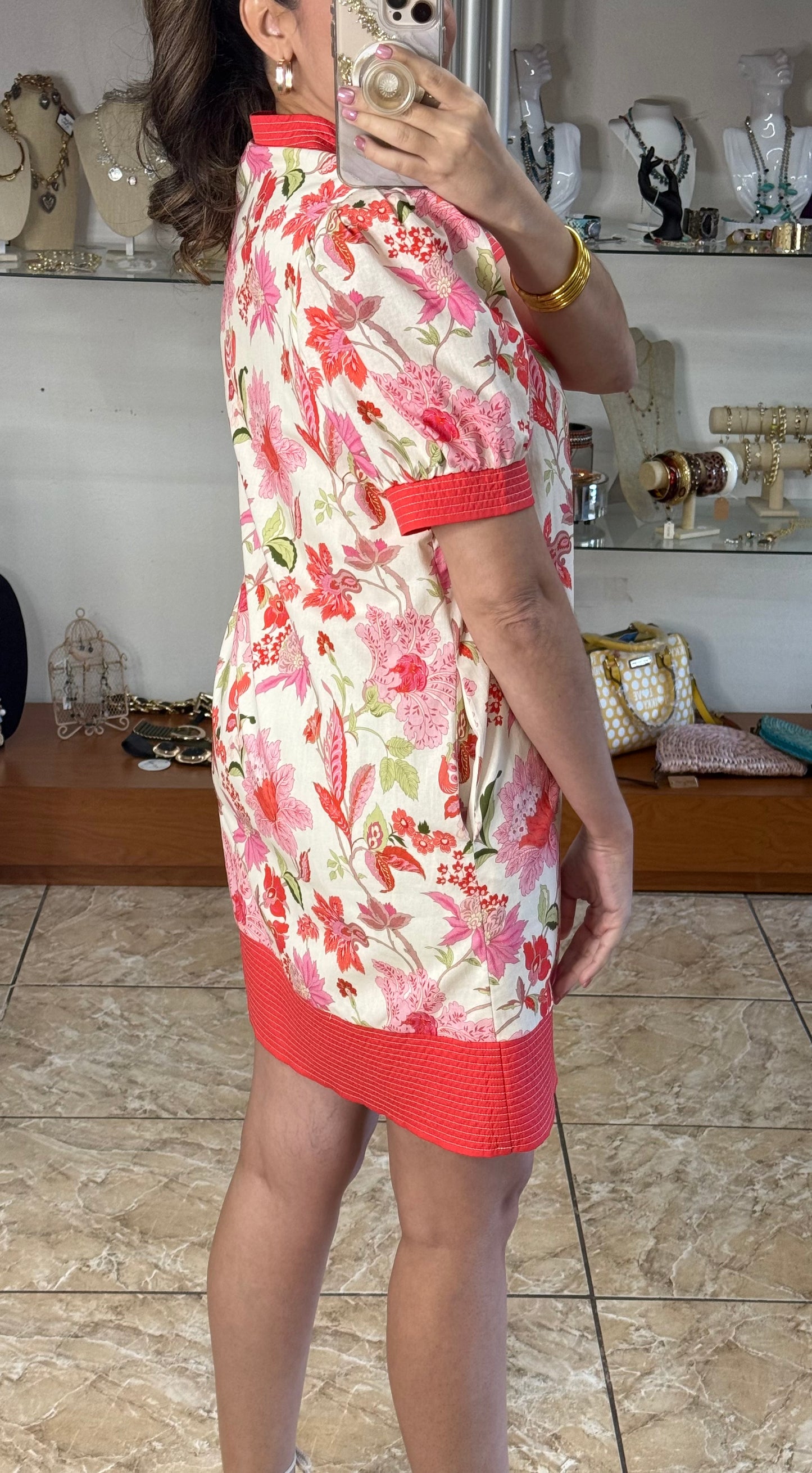 Puff Sleeve Floral Mini Dress