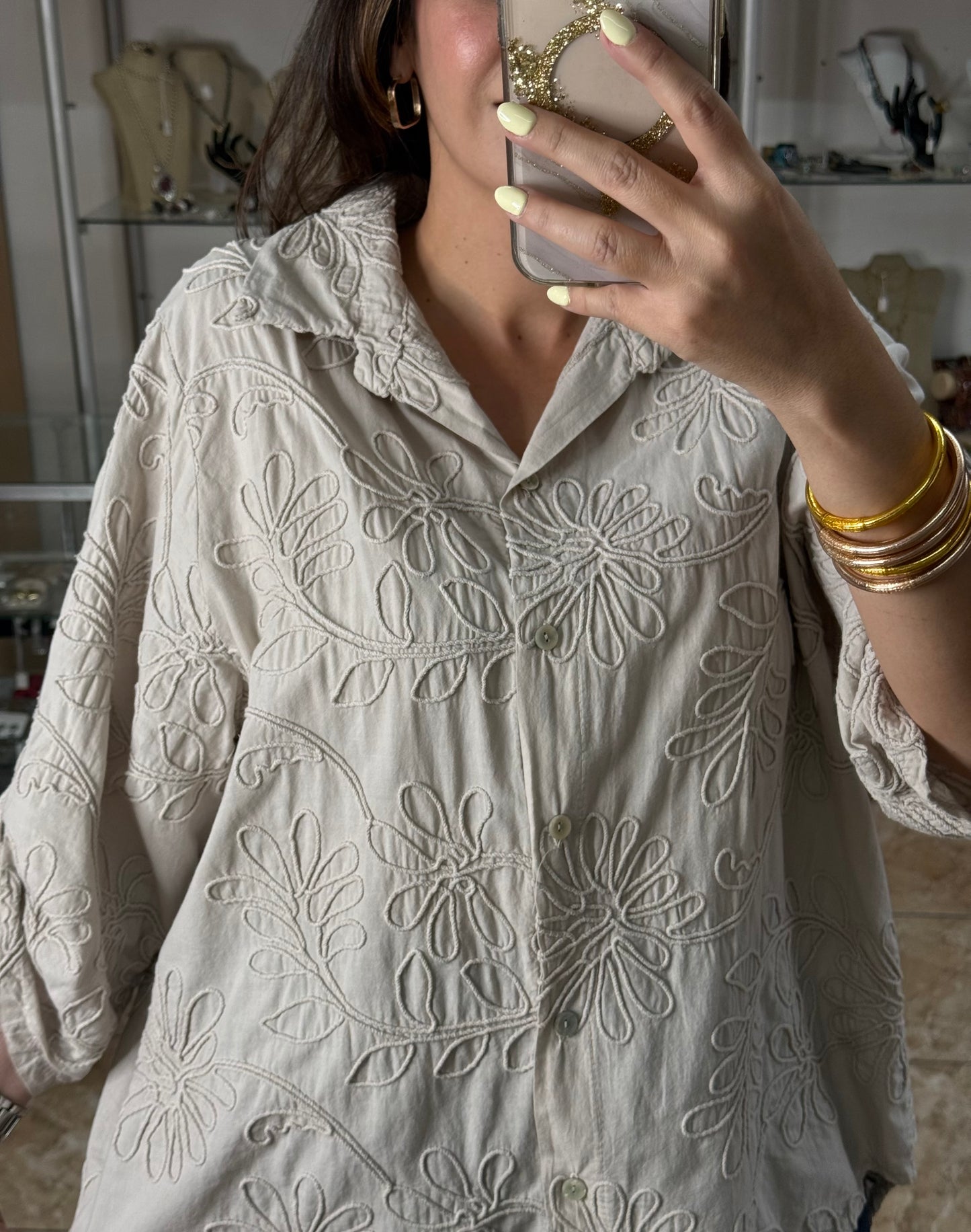 OS Embroidered Tunic Top (NO RETURNS OR EXCHANGE)