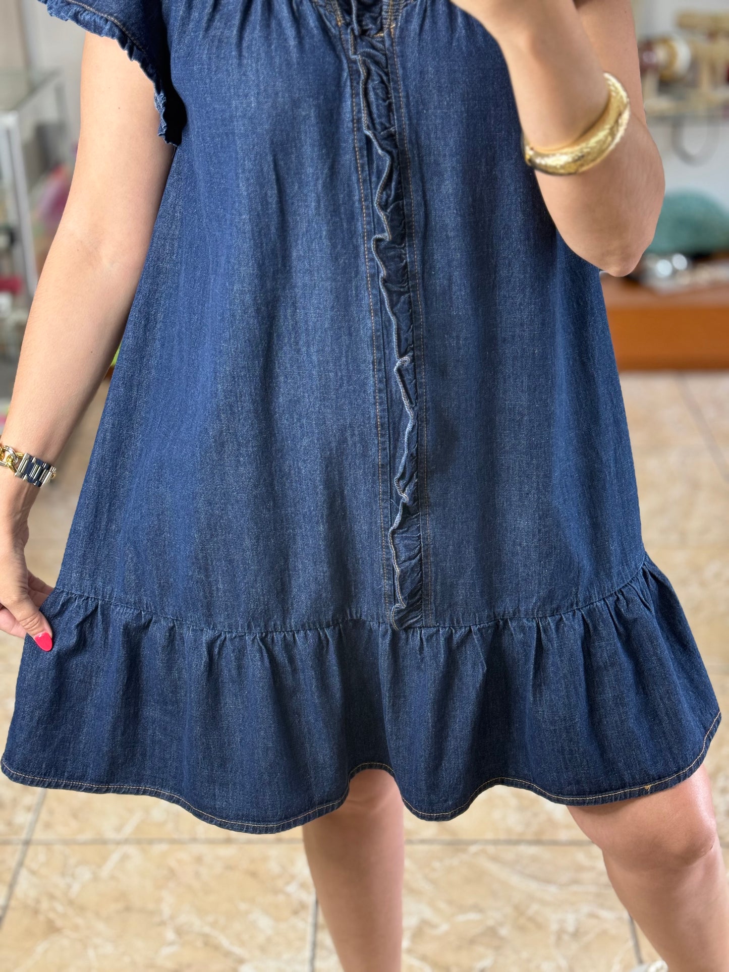 Washed Dark Denim Dress