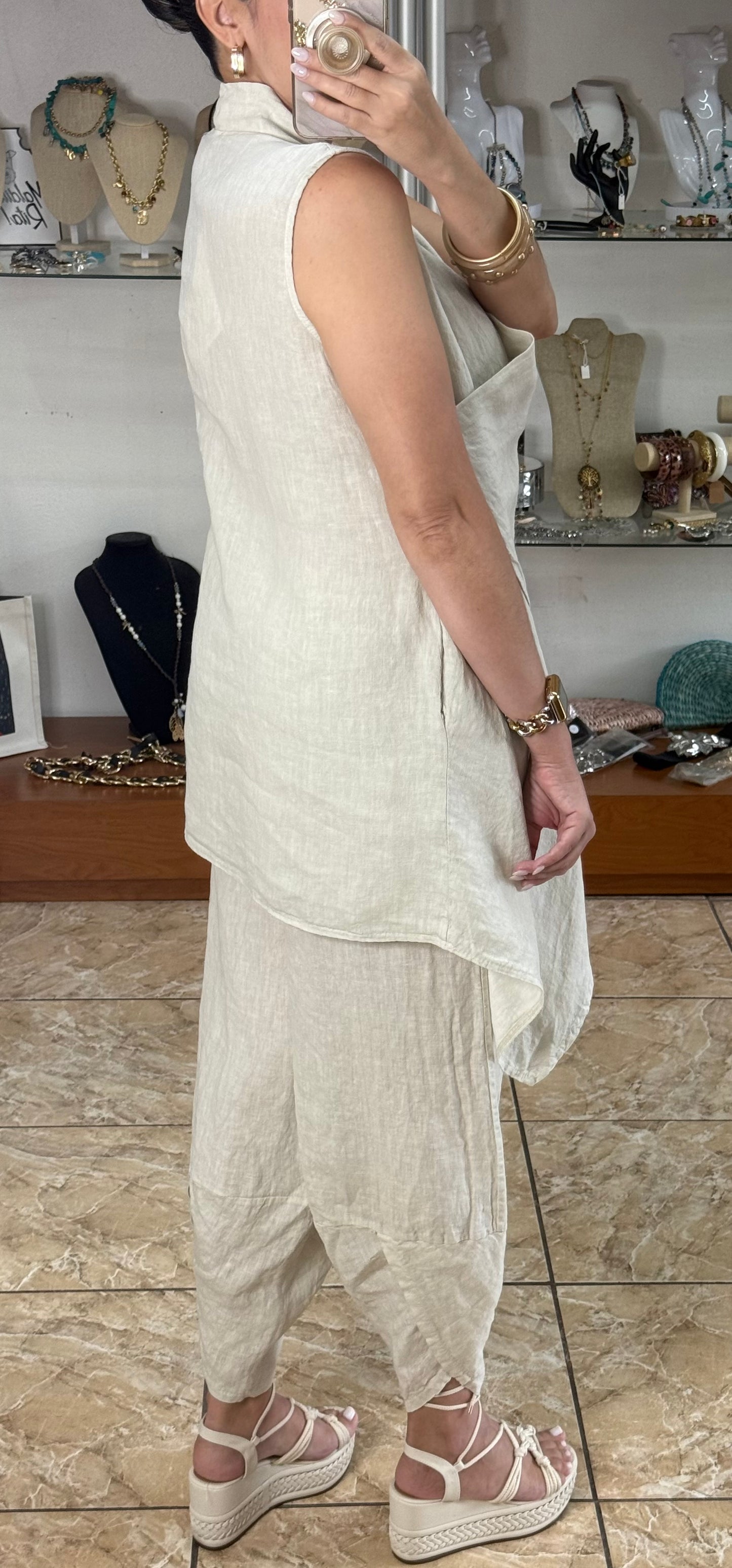 Avant-Garde OS Linen Pant Set (NO RETURNS OR EXCHANGE)