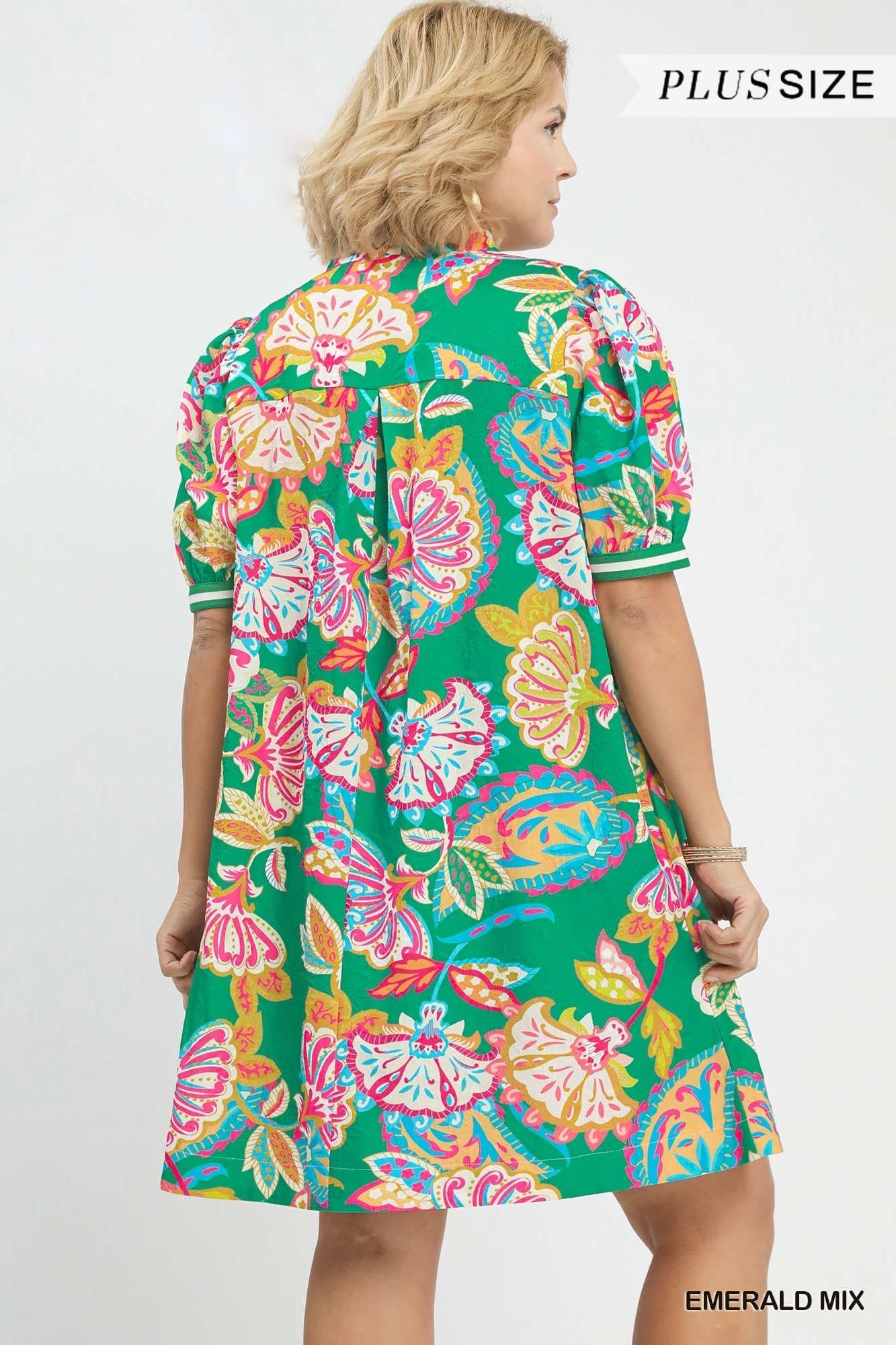 Emerald Jacquard Paisly Tunic Dress