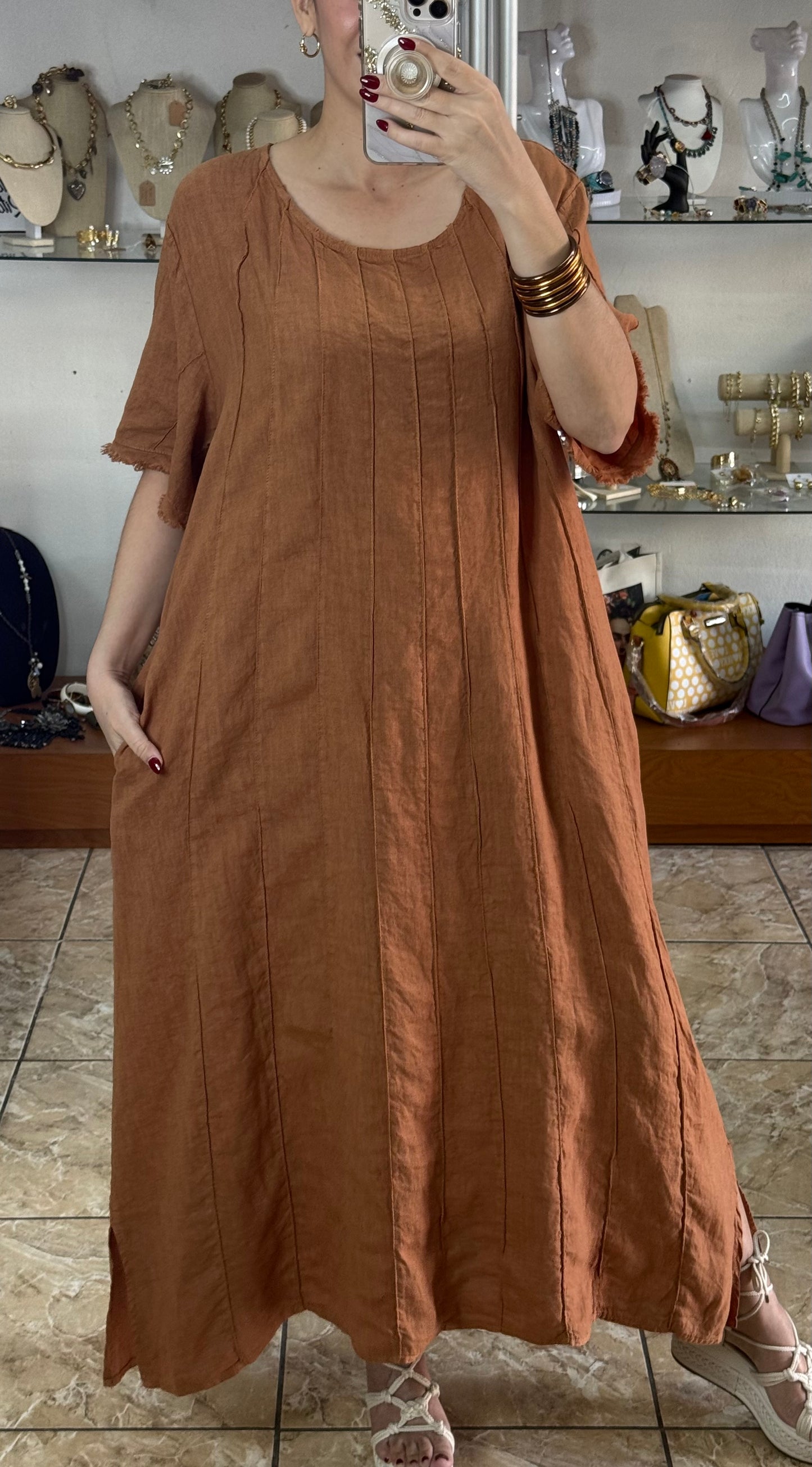 Linen OS Maxi Dress (FINAL SALE)