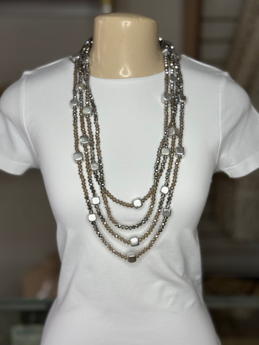 Multilayer Beads and Stones Necklace (FINAL SALE)