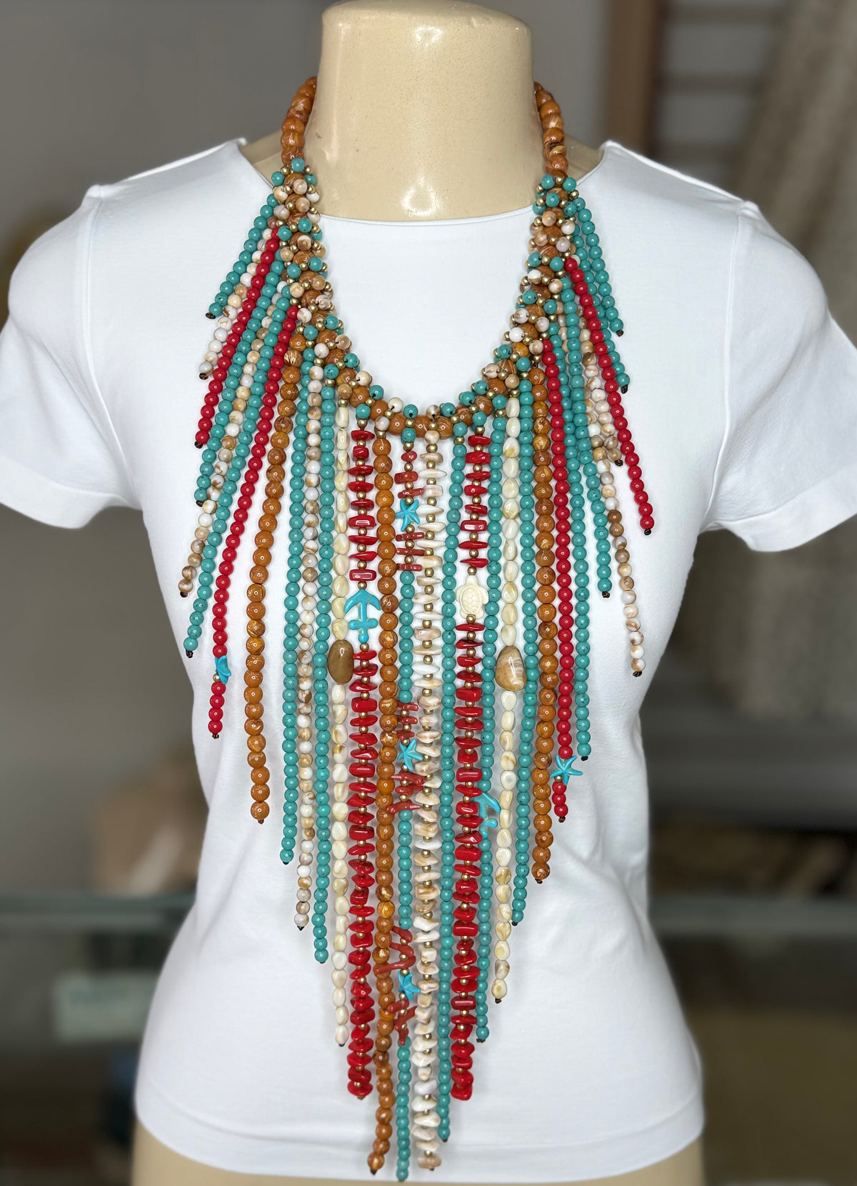 Multi-Strand Beaded Boho Necklace (FINAL SALE)