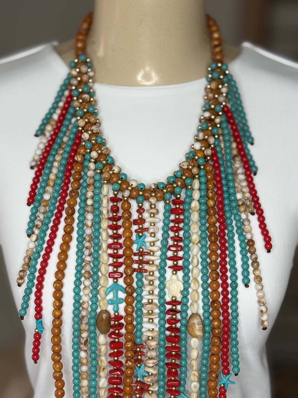 Multi-Strand Beaded Boho Necklace (FINAL SALE)