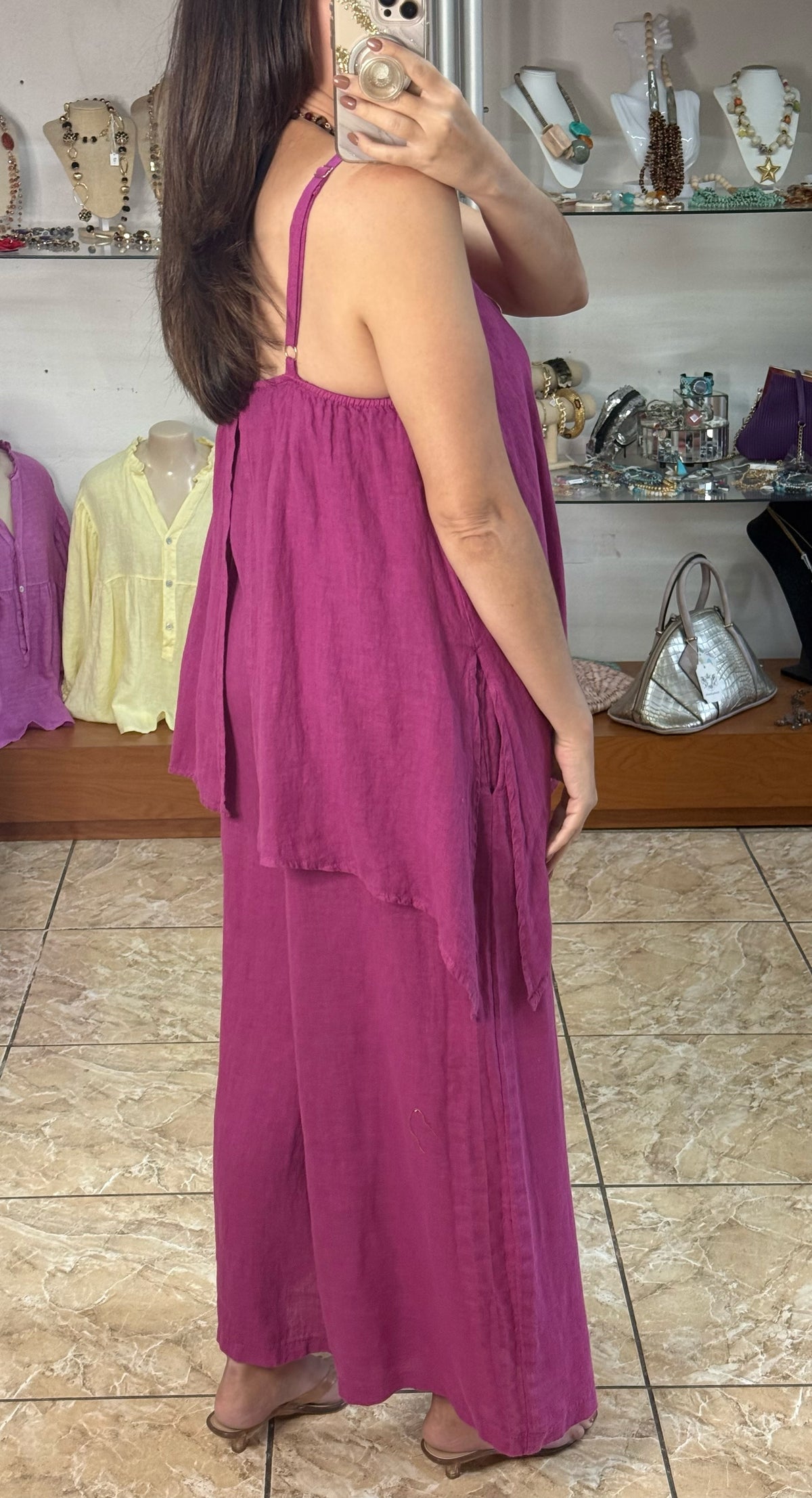 OS Asymmetrical Linen Jumpsuit (NO RETURNS OR EXCHANGE)