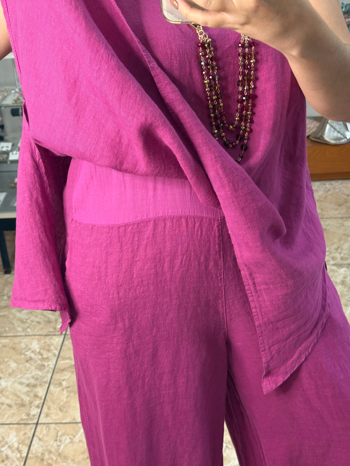 OS Asymmetrical Linen Jumpsuit (NO RETURNS OR EXCHANGE)
