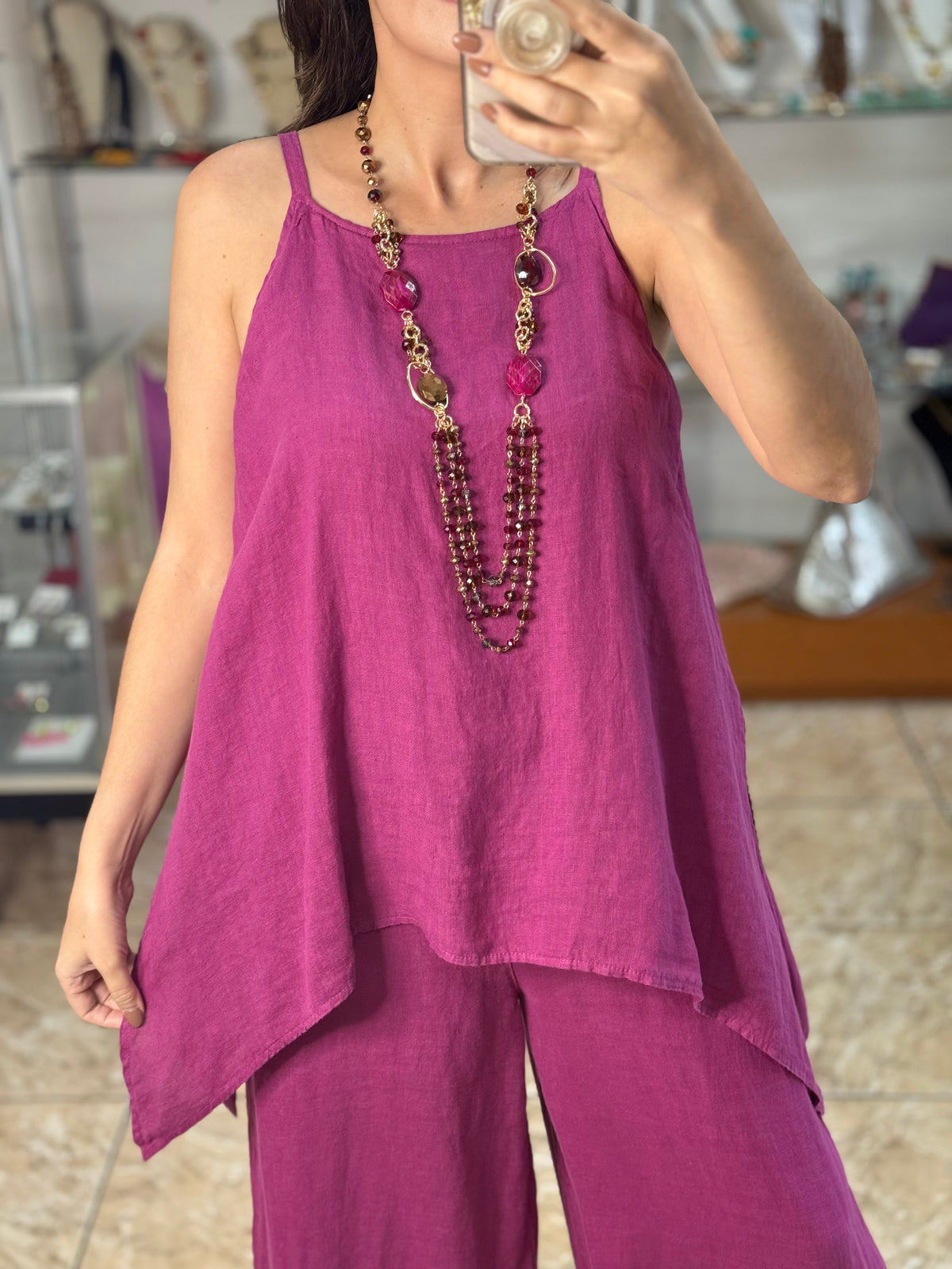 OS Asymmetrical Linen Jumpsuit (NO RETURNS OR EXCHANGE)