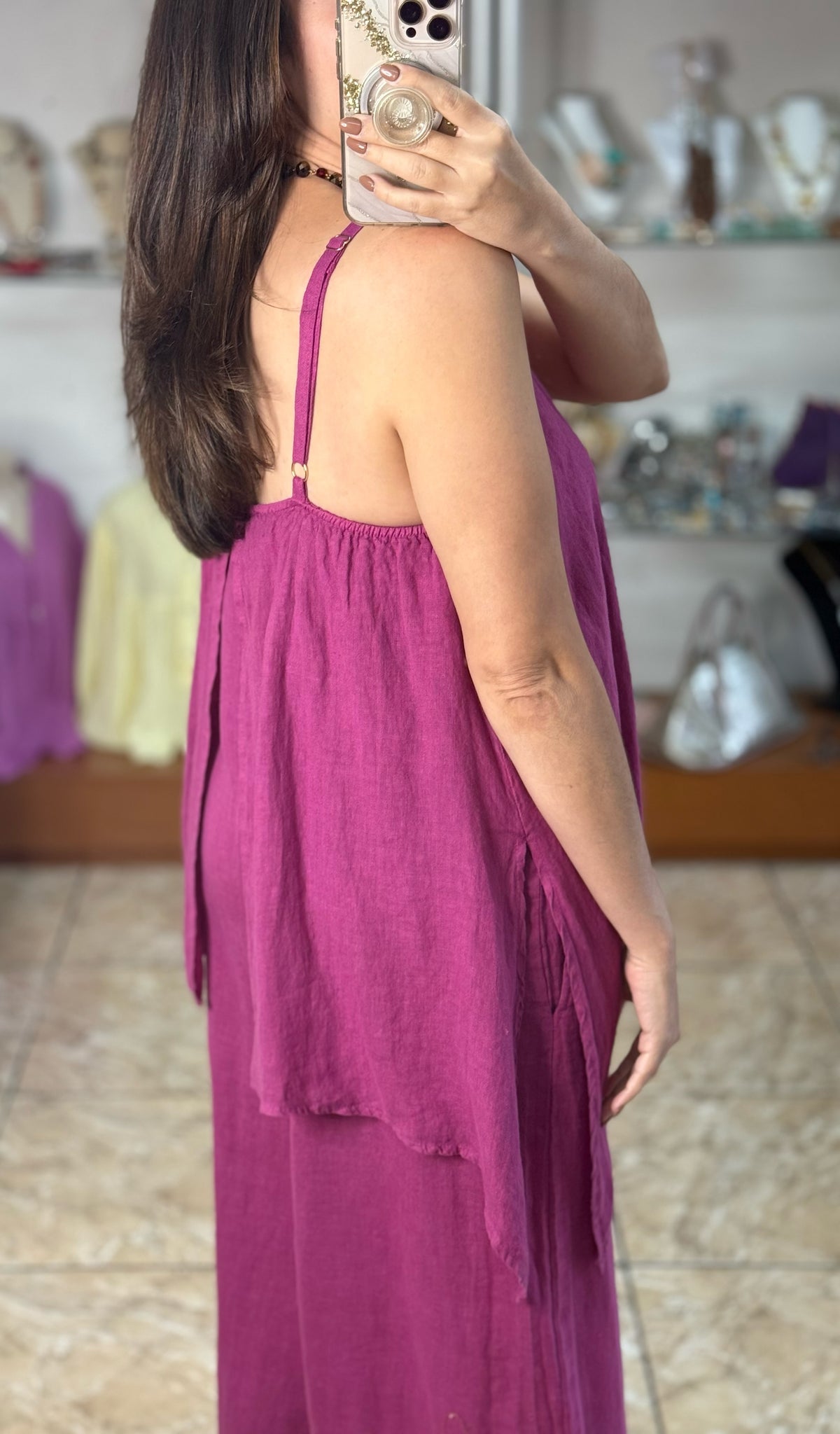 OS Asymmetrical Linen Jumpsuit (NO RETURNS OR EXCHANGE)