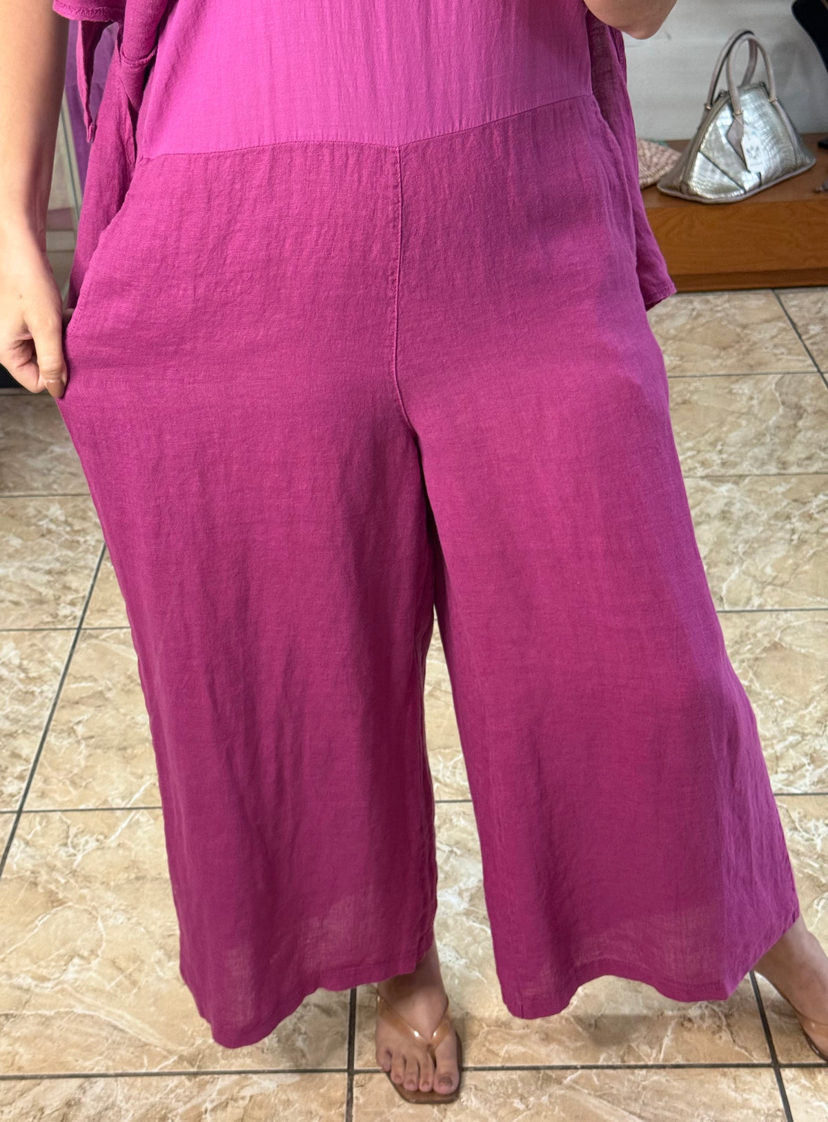 OS Asymmetrical Linen Jumpsuit (NO RETURNS OR EXCHANGE)