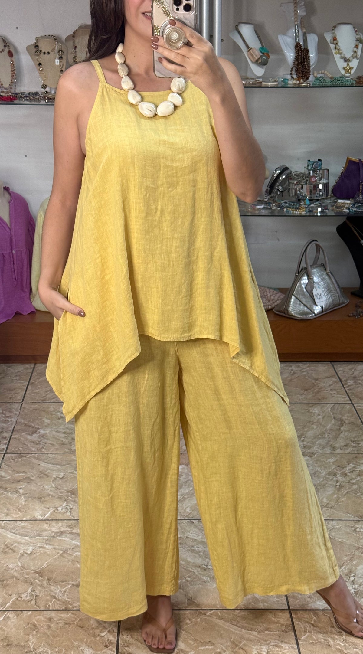 OS Asymmetrical Linen Jumpsuit (NO RETURNS OR EXCHANGE)