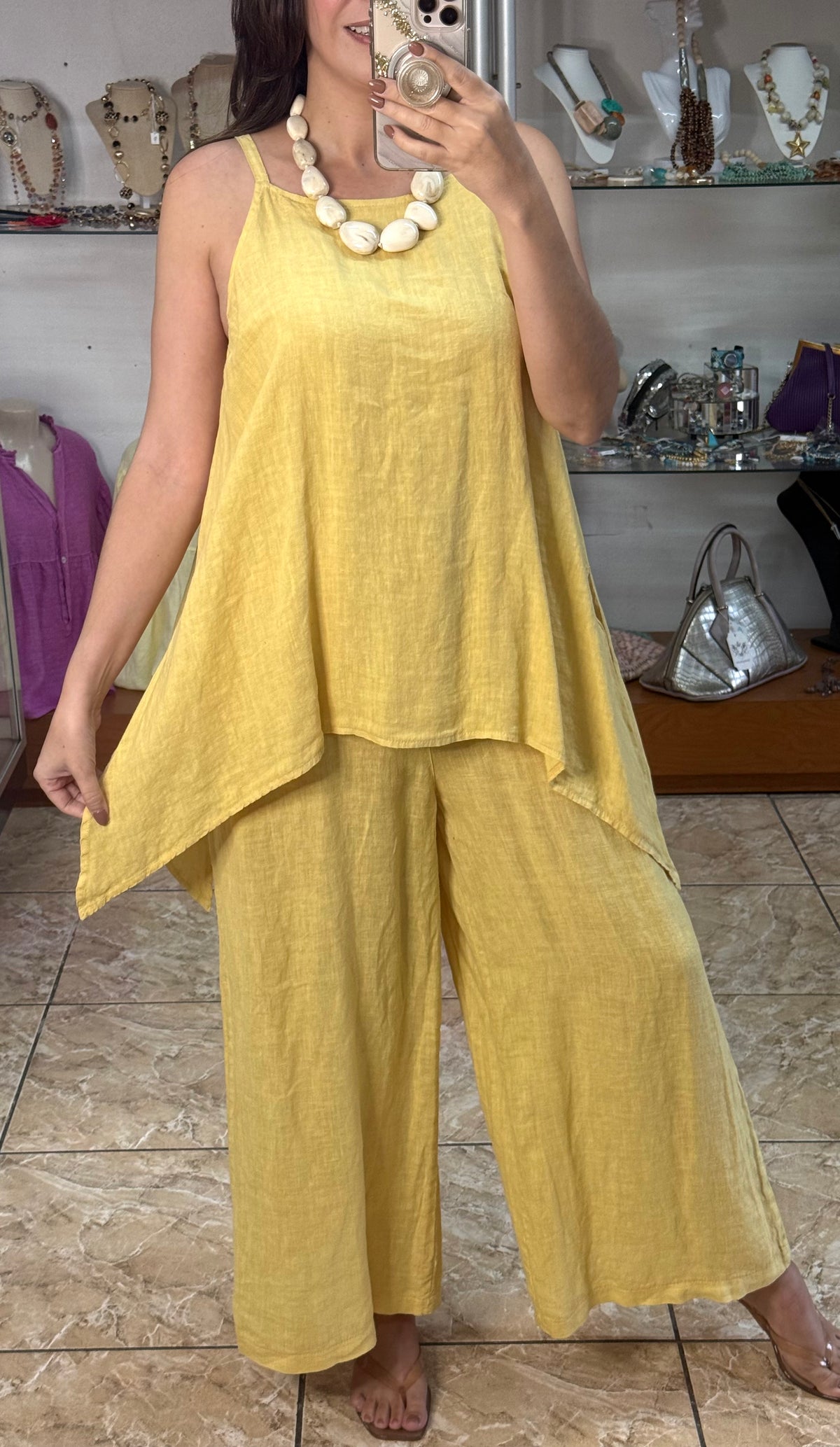 OS Asymmetrical Linen Jumpsuit (NO RETURNS OR EXCHANGE)
