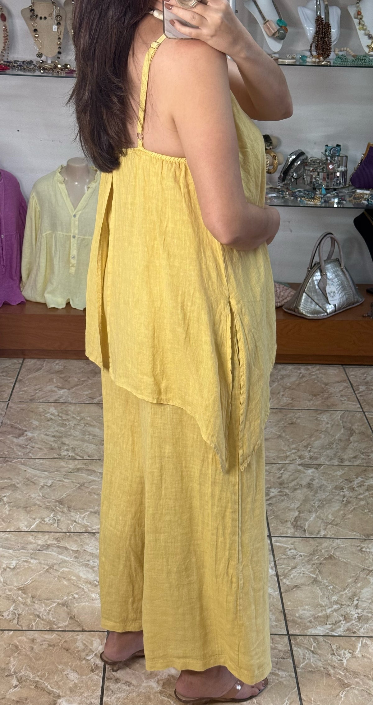 OS Asymmetrical Linen Jumpsuit (NO RETURNS OR EXCHANGE)