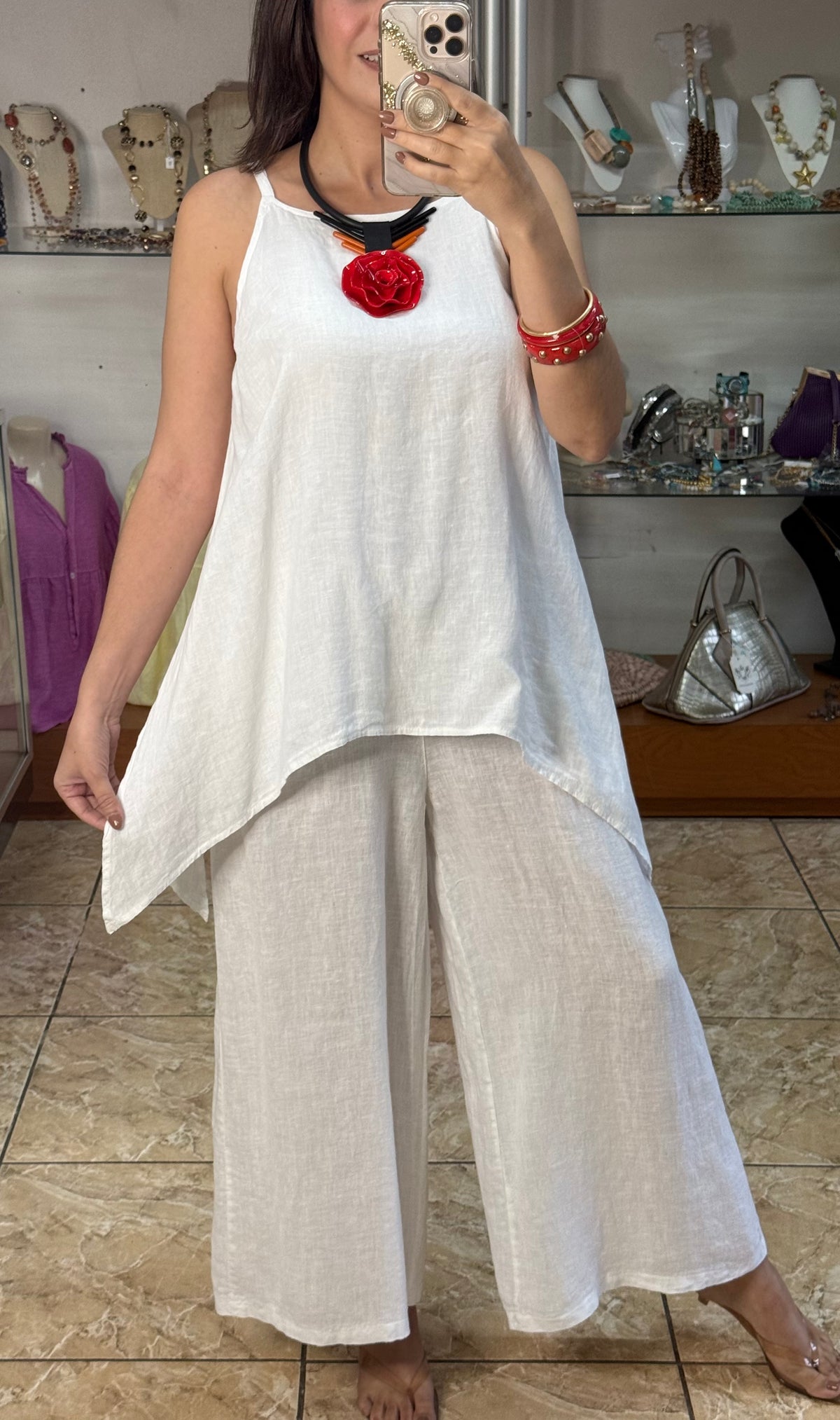 OS Asymmetrical Linen Jumpsuit (NO RETURNS OR EXCHANGE)