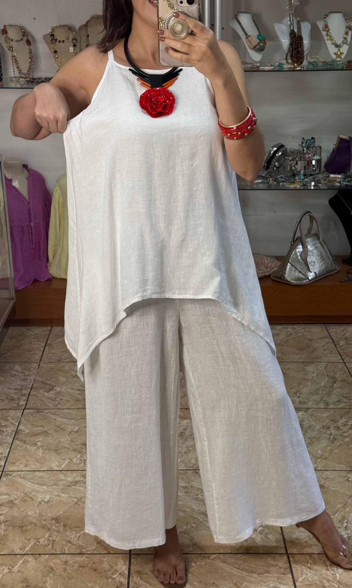 OS Asymmetrical Linen Jumpsuit (NO RETURNS OR EXCHANGE)