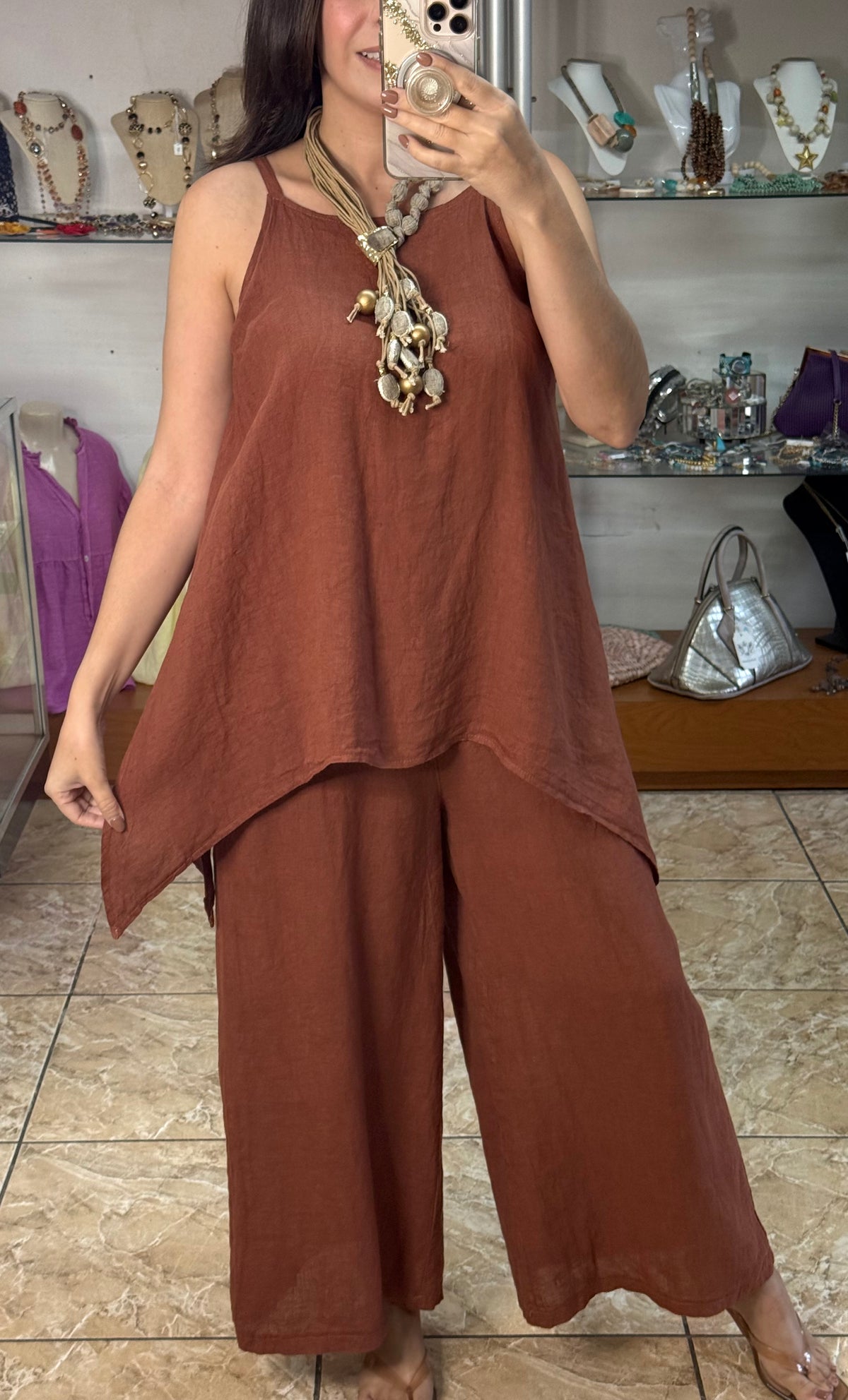 OS Asymmetrical Linen Jumpsuit (NO RETURNS OR EXCHANGE)