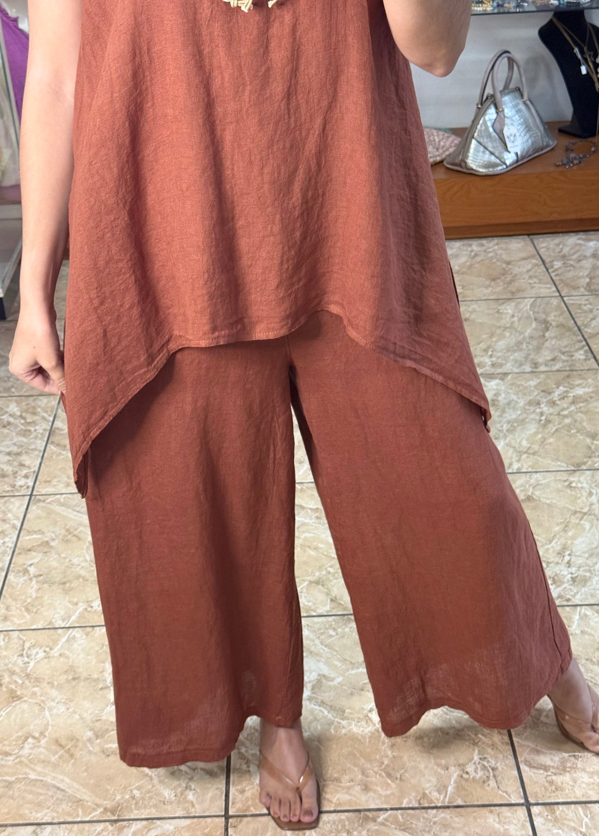 OS Asymmetrical Linen Jumpsuit (NO RETURNS OR EXCHANGE)