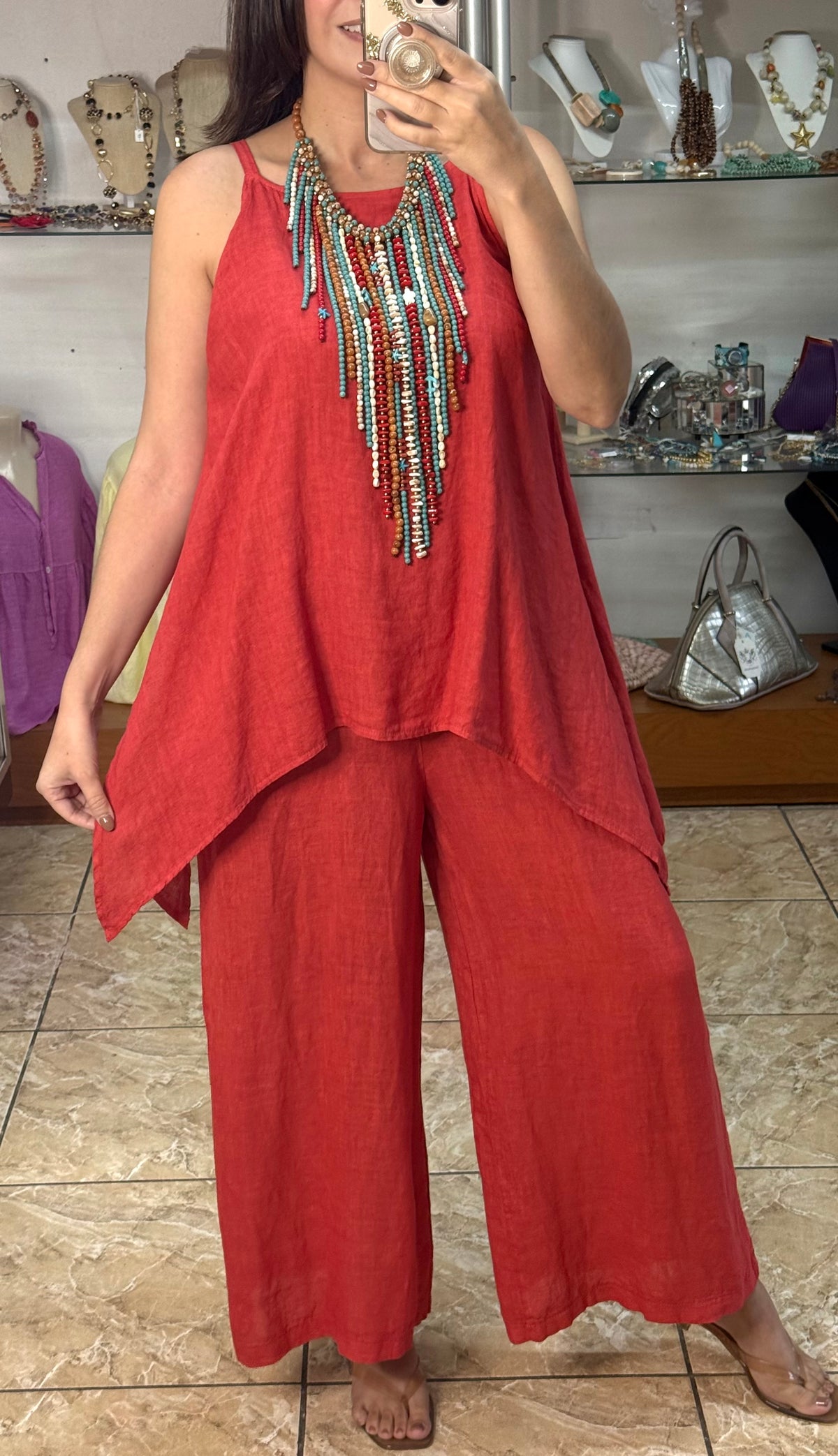 OS Asymmetrical Linen Jumpsuit (NO RETURNS OR EXCHANGE)