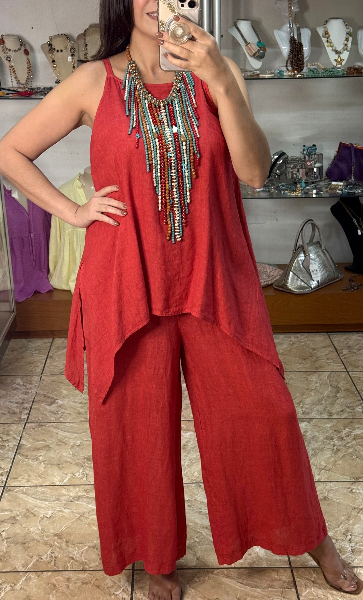 OS Asymmetrical Linen Jumpsuit (NO RETURNS OR EXCHANGE)