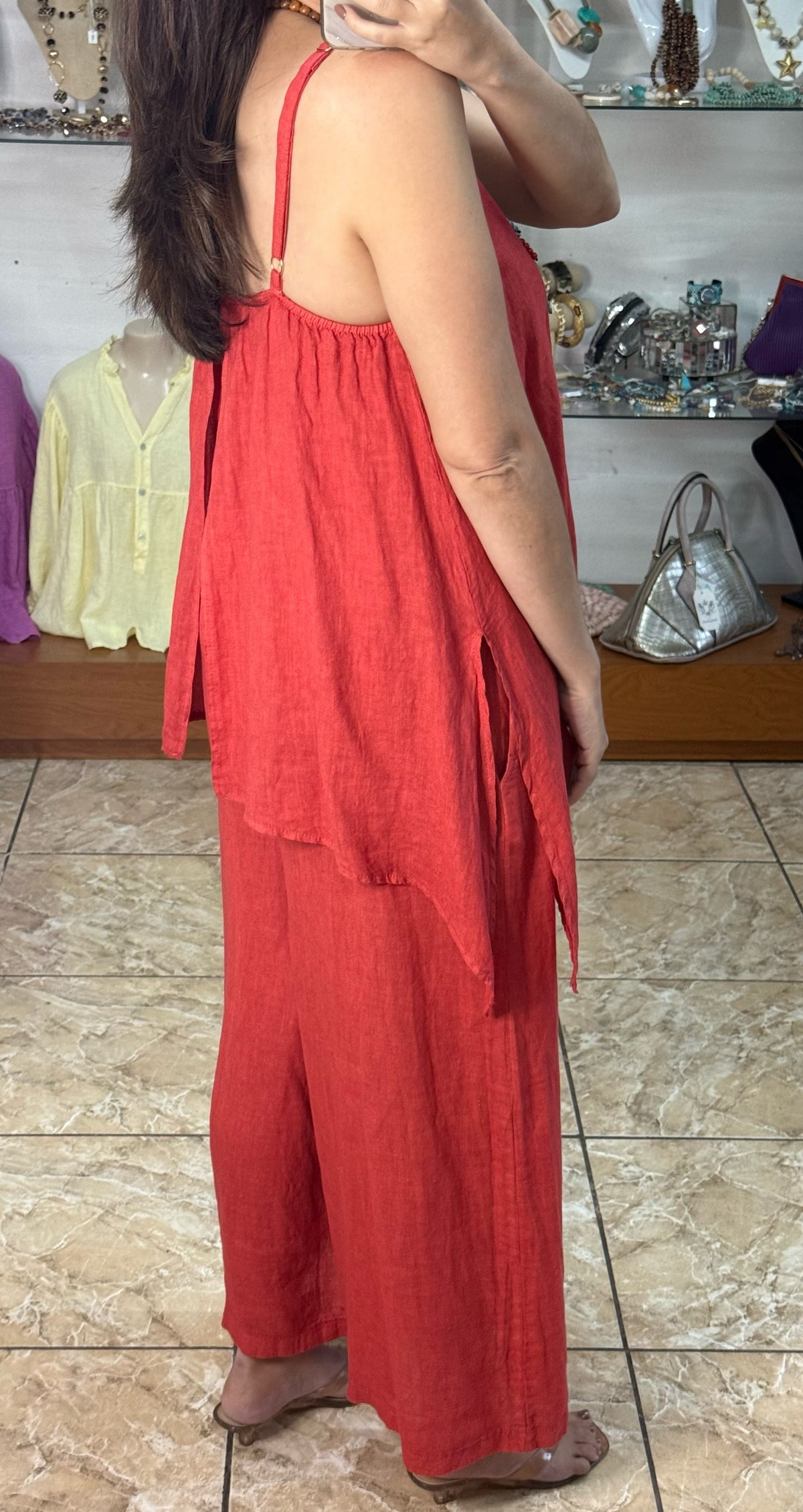 OS Asymmetrical Linen Jumpsuit (NO RETURNS OR EXCHANGE)
