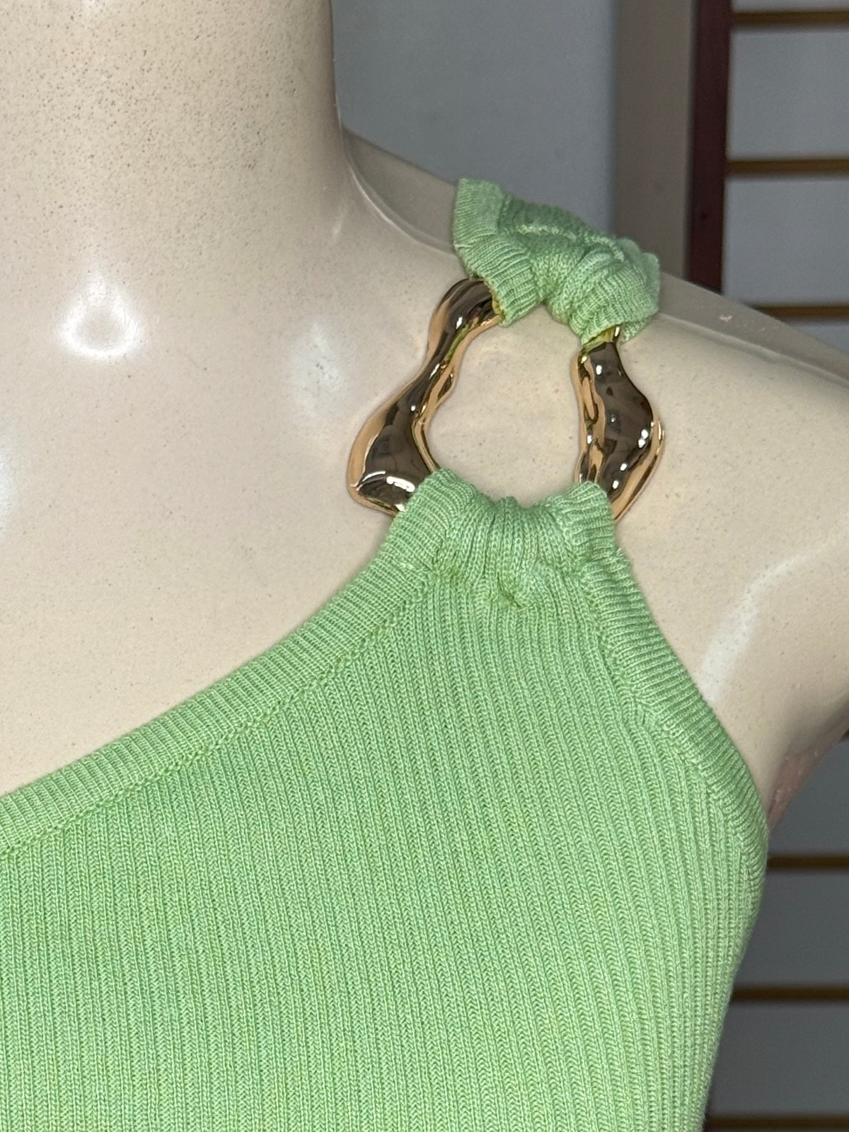One Shoulder Basic Top With Metallic Detail