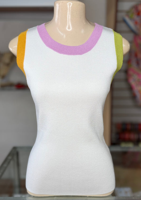 Colorblock Knit Tank Top (NO RETURNS OR EXCHANGE)