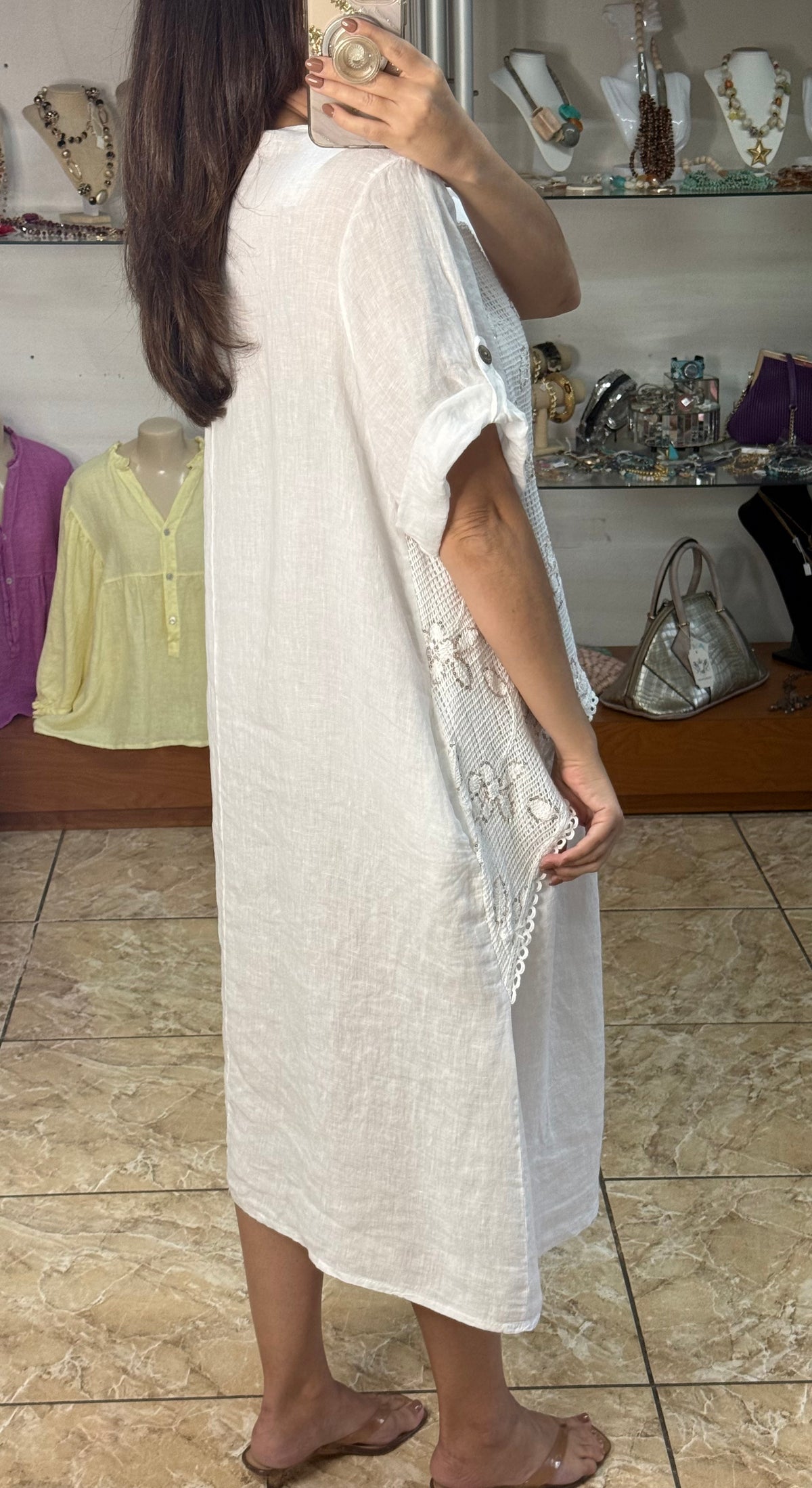 Stella Crochet Layered Midi Dress (NO RETURNS OR EXCHANGE)