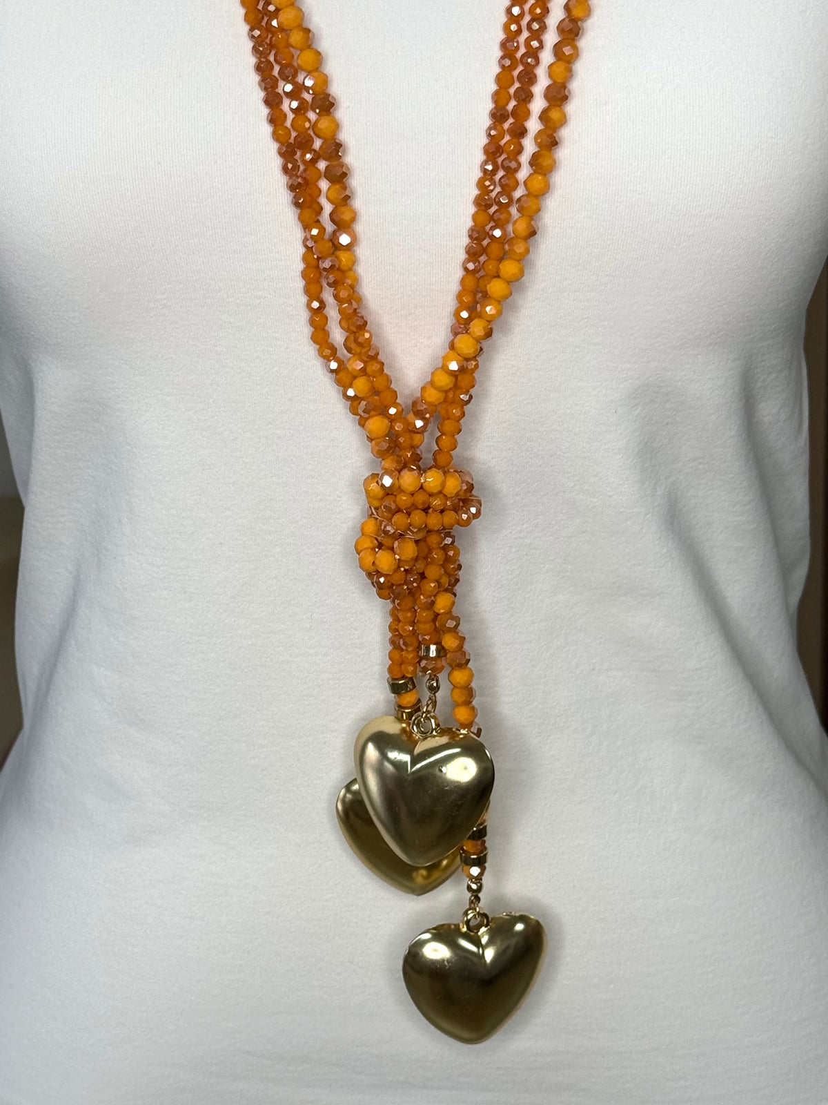 Long Multi Strand Glass Bead Necklace (FINAL SALE)