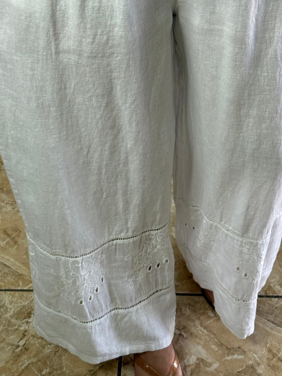 Embroidered Peplum Style Top & Pant Set (NO RETURNS OR EXCHANGE)