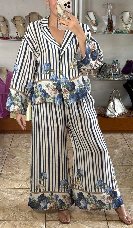 Stripes & Flowers OS Linen Set (NO RETURNS OR EXCHANGE)