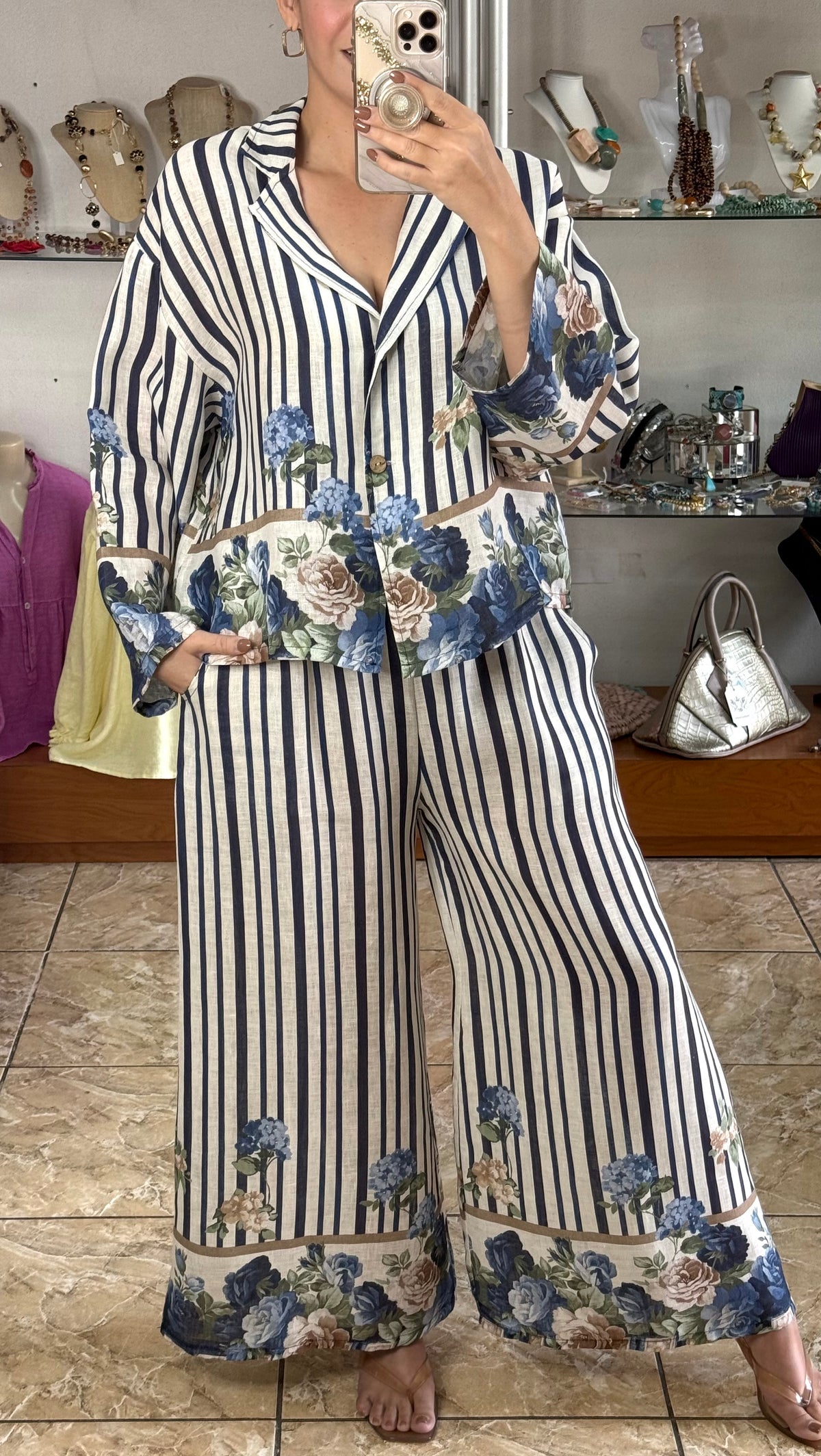 Stripes & Flowers OS Linen Set (NO RETURNS OR EXCHANGE)