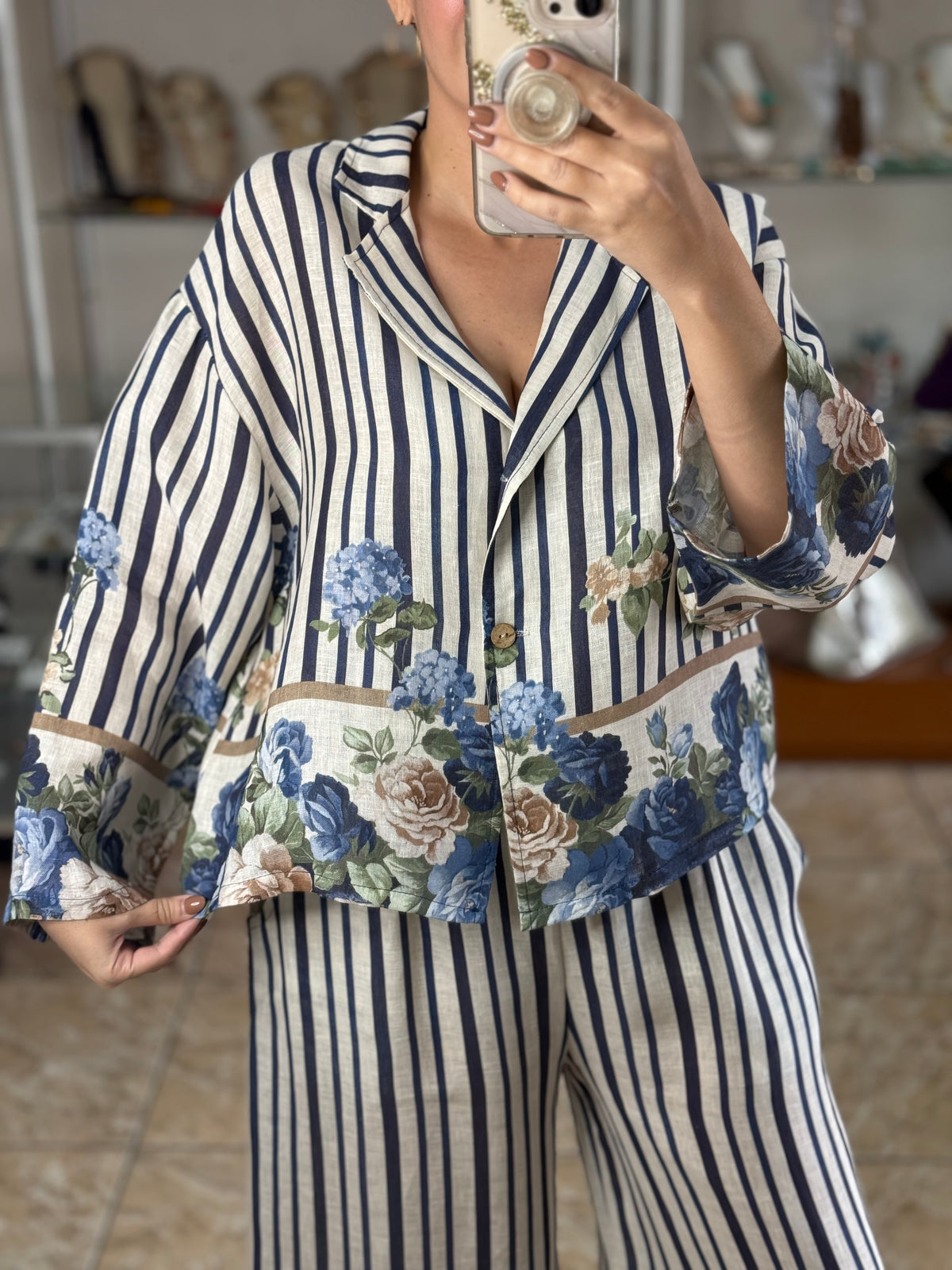 Stripes & Flowers OS Linen Set (NO RETURNS OR EXCHANGE)