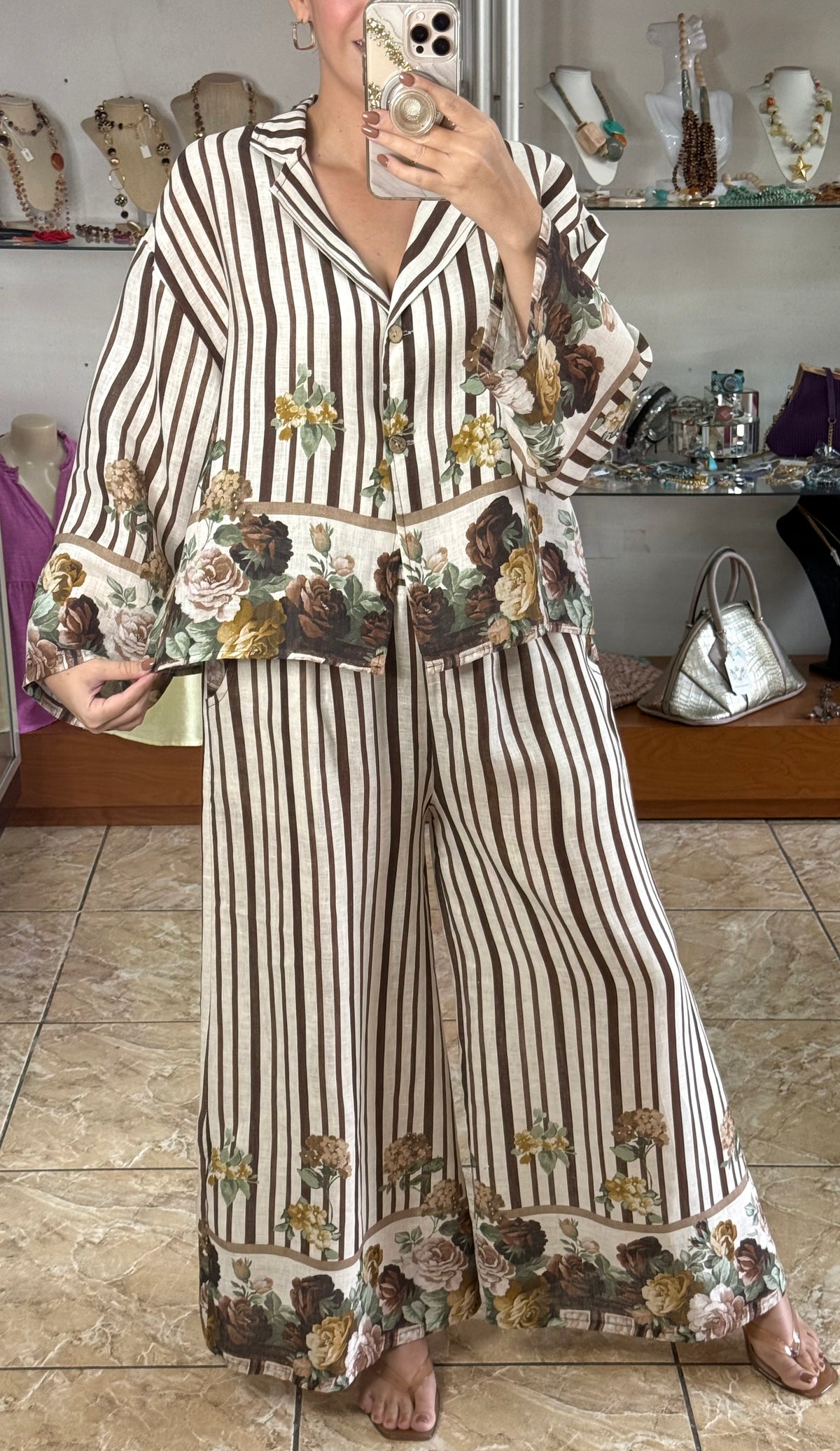 Stripes & Flowers OS Linen Set (NO RETURNS OR EXCHANGE)