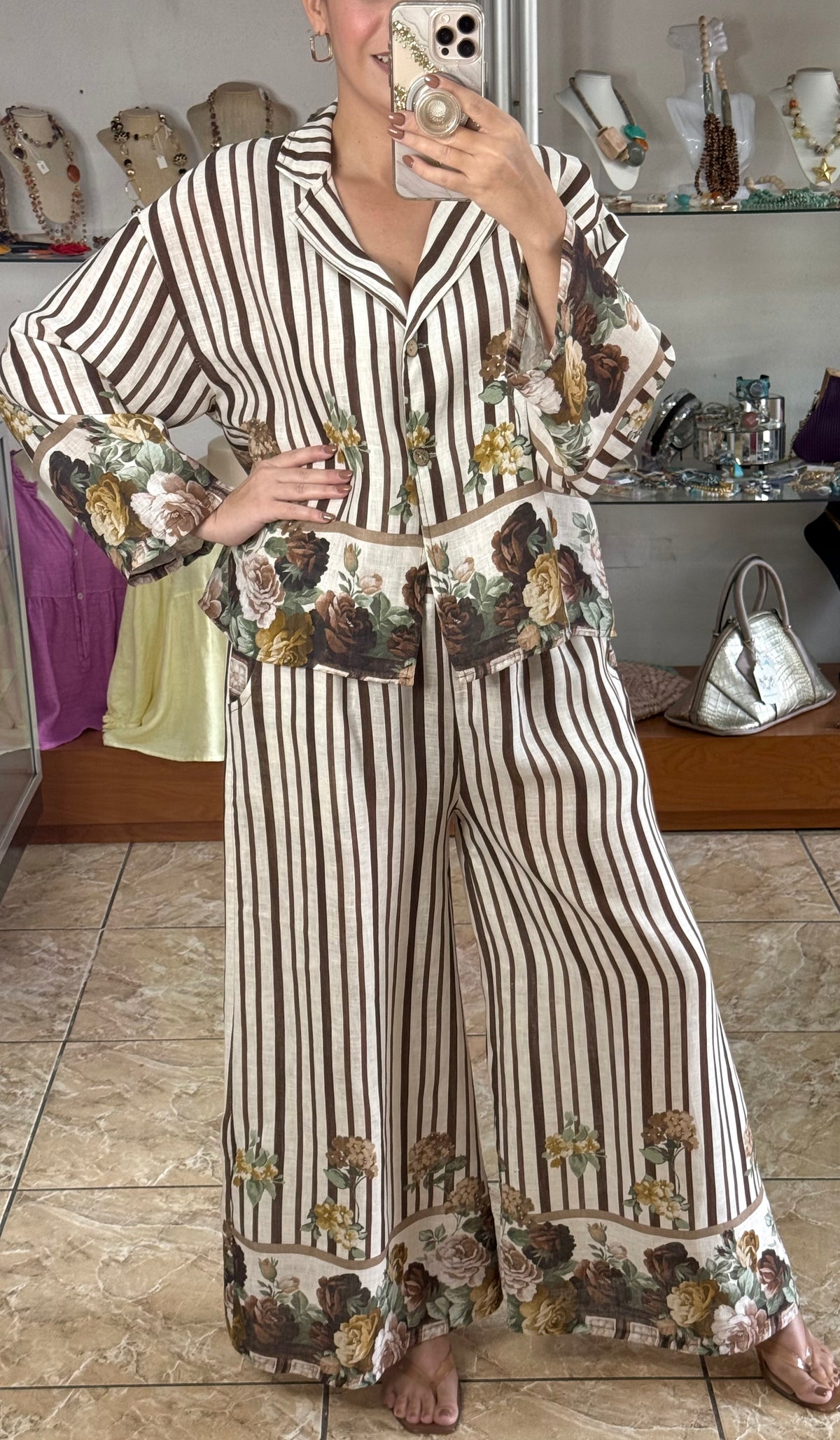 Stripes & Flowers OS Linen Set (NO RETURNS OR EXCHANGE)