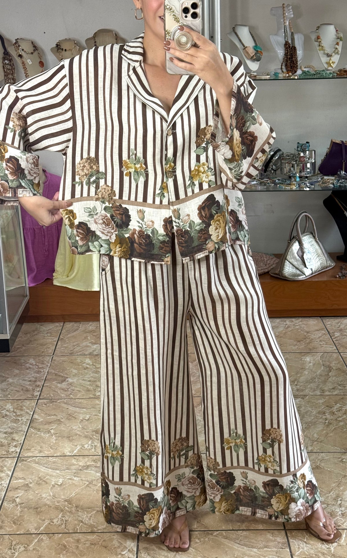 Stripes & Flowers OS Linen Set (NO RETURNS OR EXCHANGE)