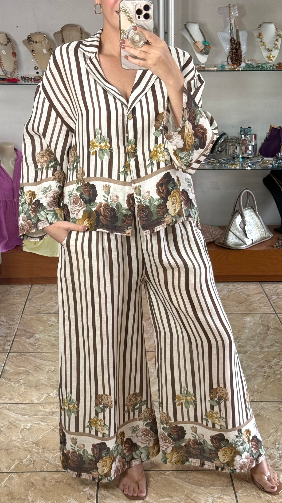 Stripes & Flowers OS Linen Set (NO RETURNS OR EXCHANGE)