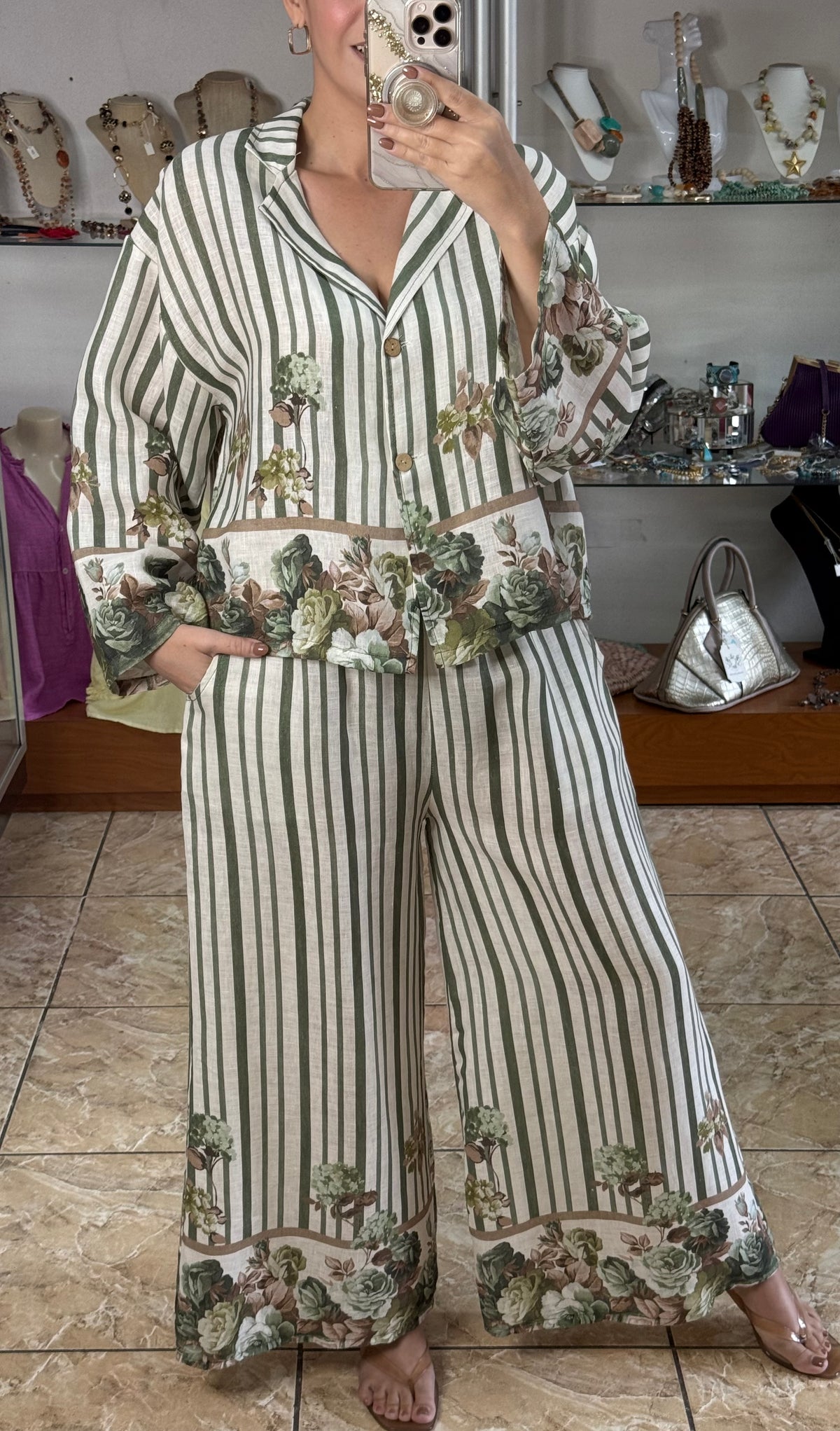 Stripes & Flowers OS Linen Set (NO RETURNS OR EXCHANGE)