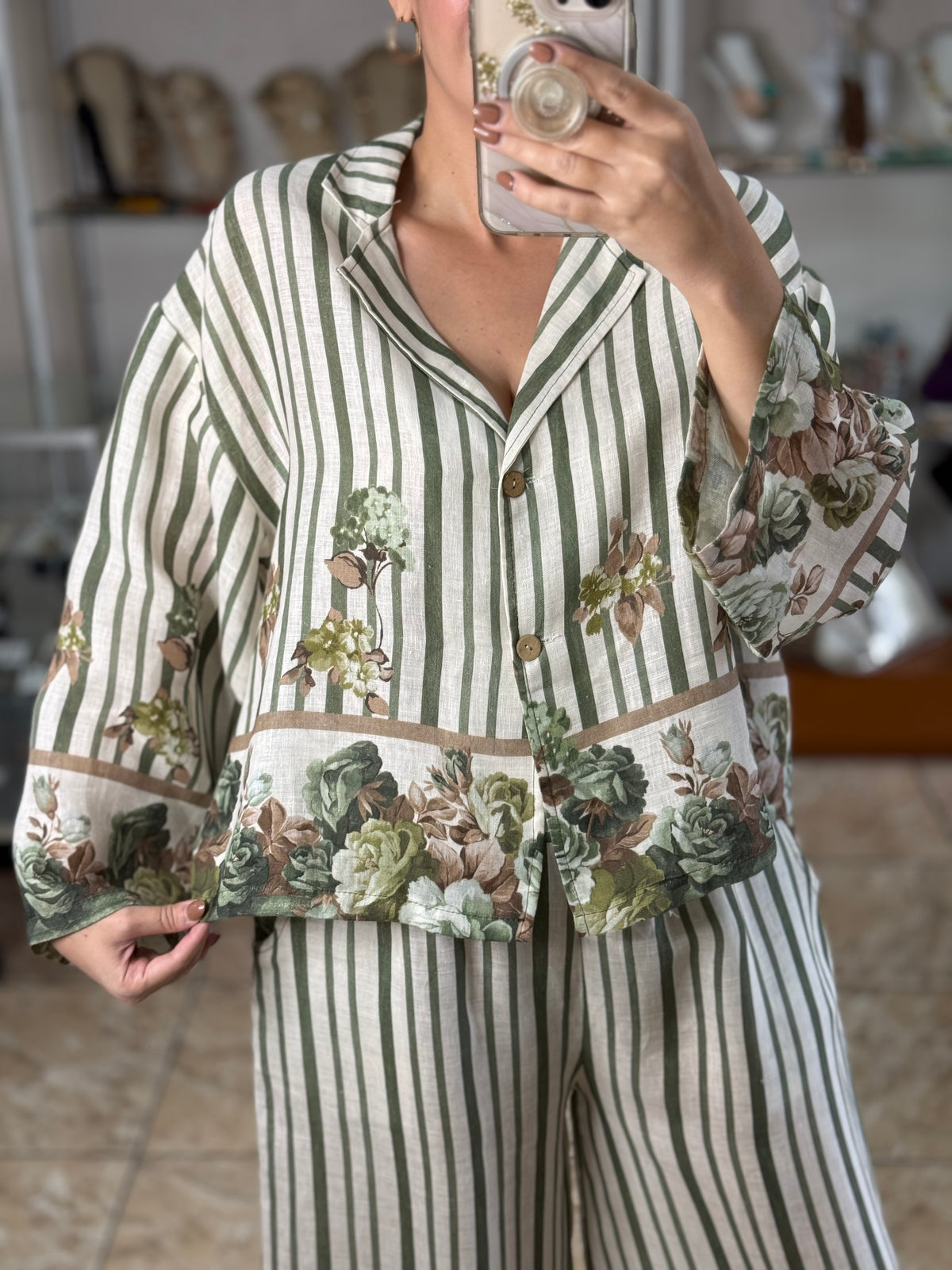 Stripes & Flowers OS Linen Set (NO RETURNS OR EXCHANGE)