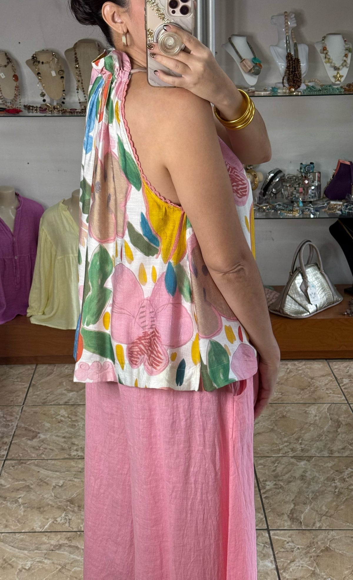 Halter Floral Top (LINEN PANT SOLD SEPARATELY)