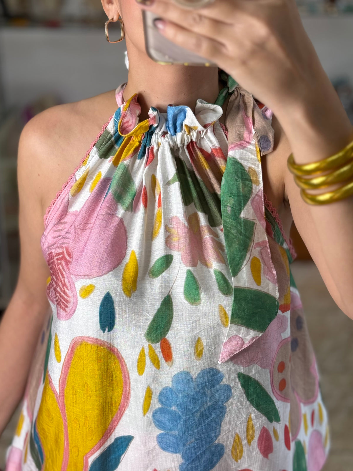 Halter Floral Top (LINEN PANT SOLD SEPARATELY)