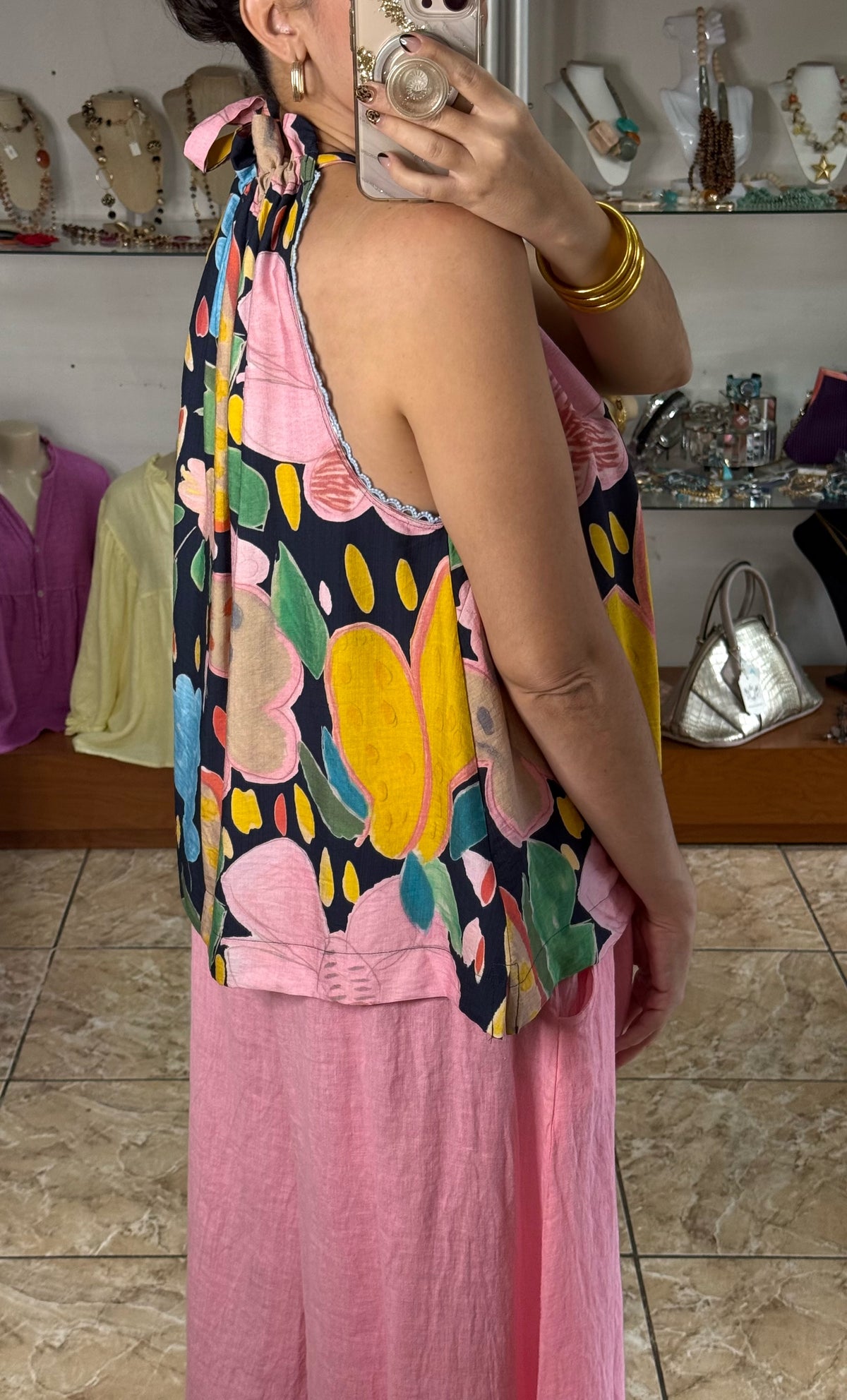 Halter Floral Top (LINEN PANT SOLD SEPARATELY)
