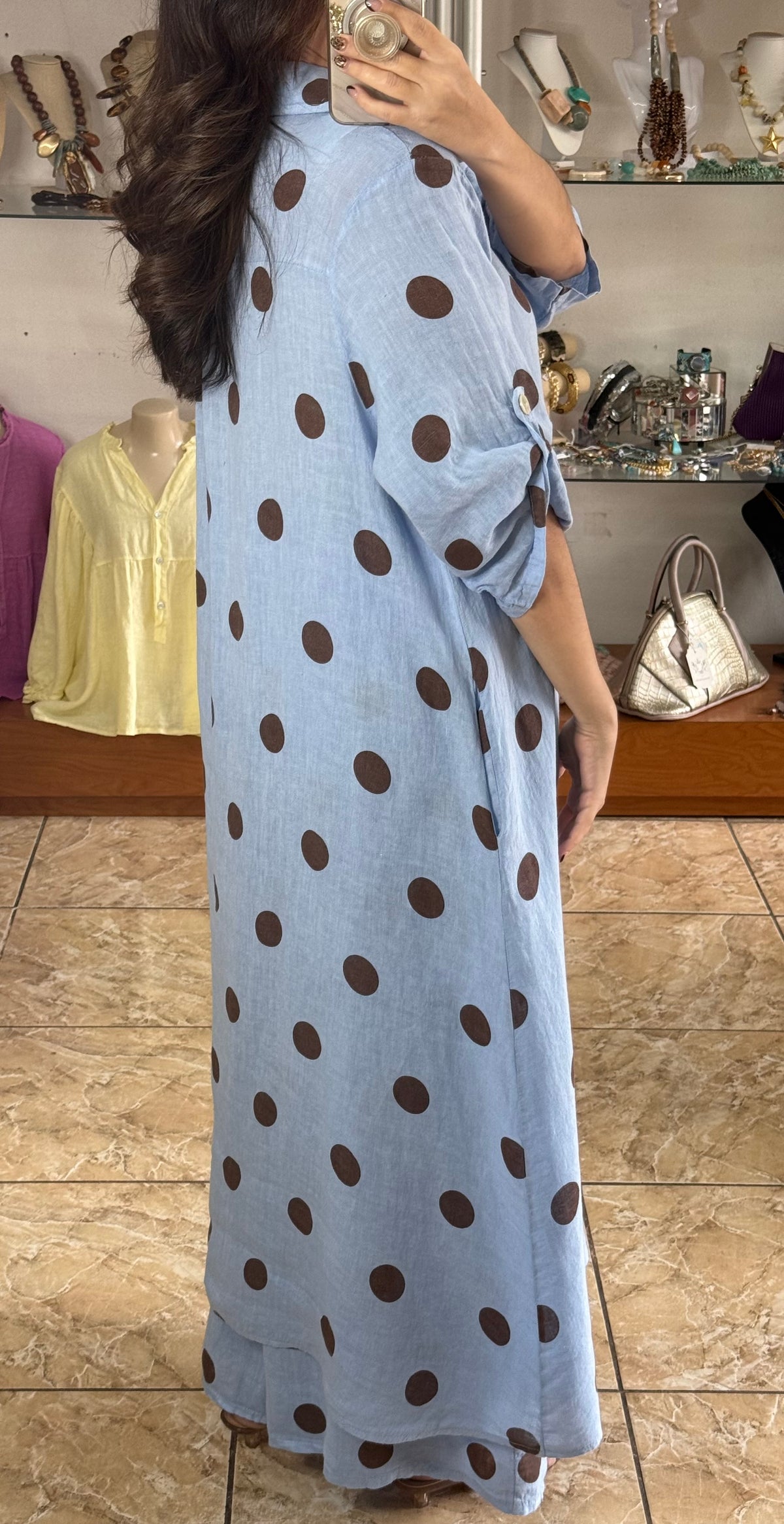 OS Polka Dots Dress/Top & Pants Set (NO RETURNS OR EXCHANGE)