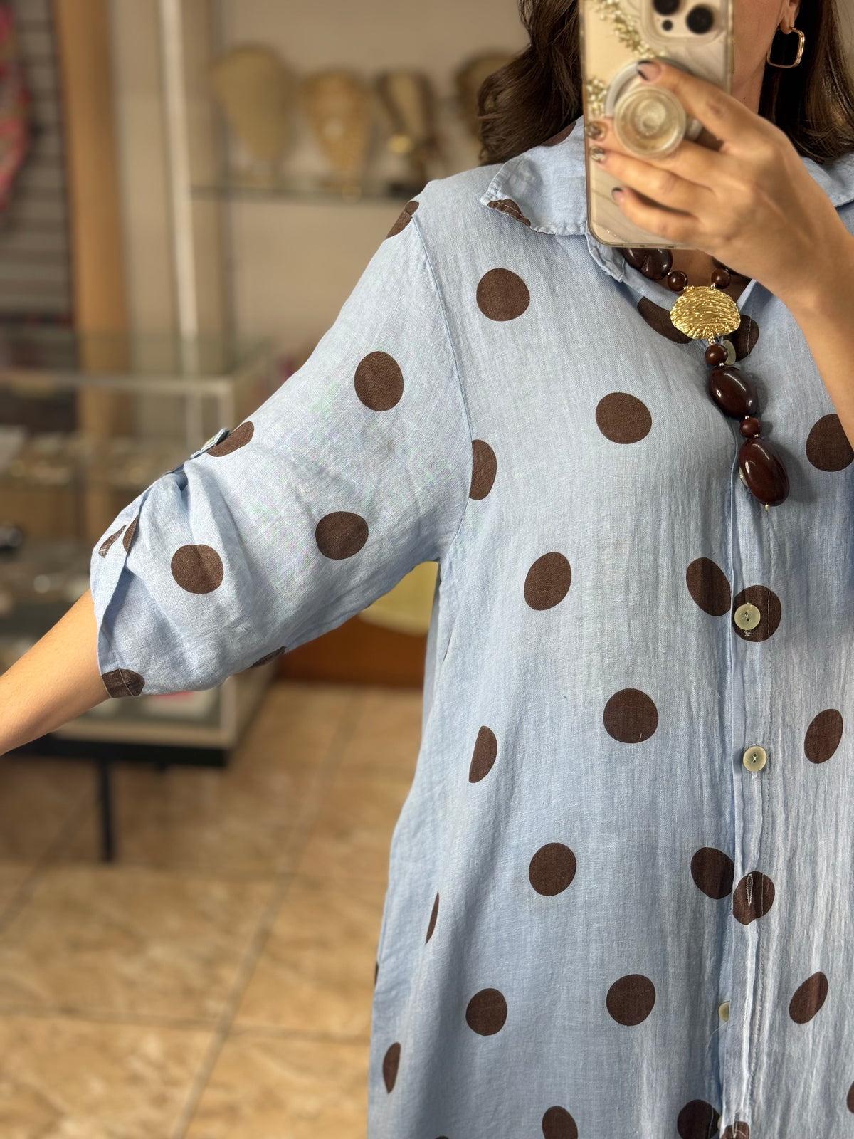 OS Polka Dots Dress/Top & Pants Set (NO RETURNS OR EXCHANGE)