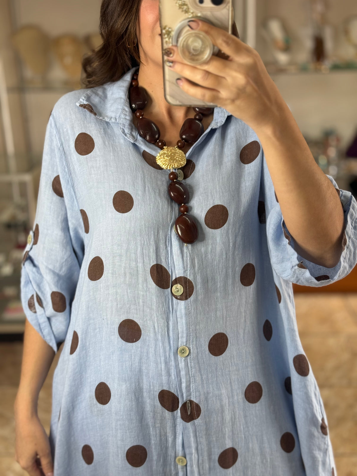 OS Polka Dots Dress/Top & Pants Set (NO RETURNS OR EXCHANGE)
