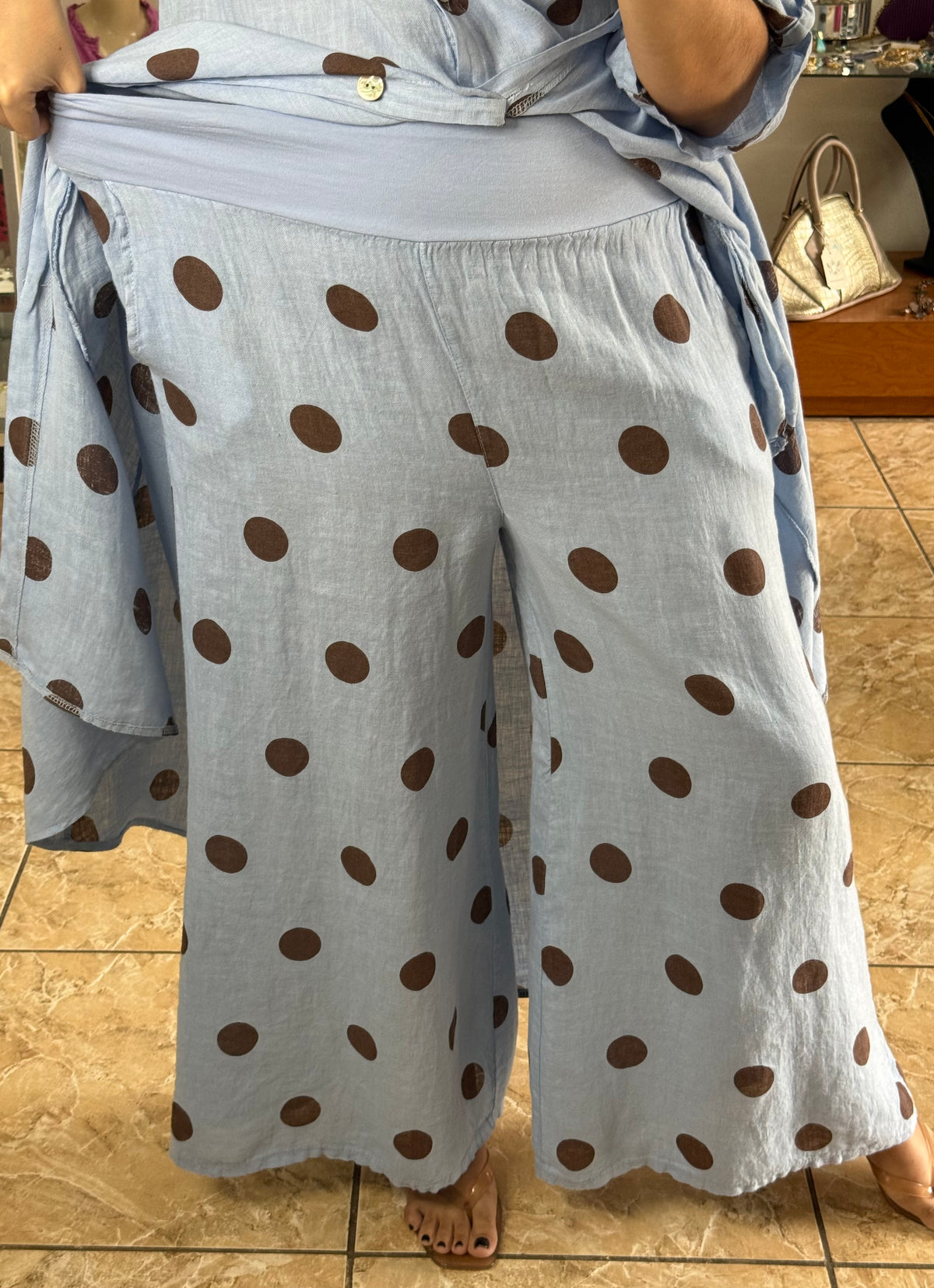 OS Polka Dots Dress/Top & Pants Set (NO RETURNS OR EXCHANGE)