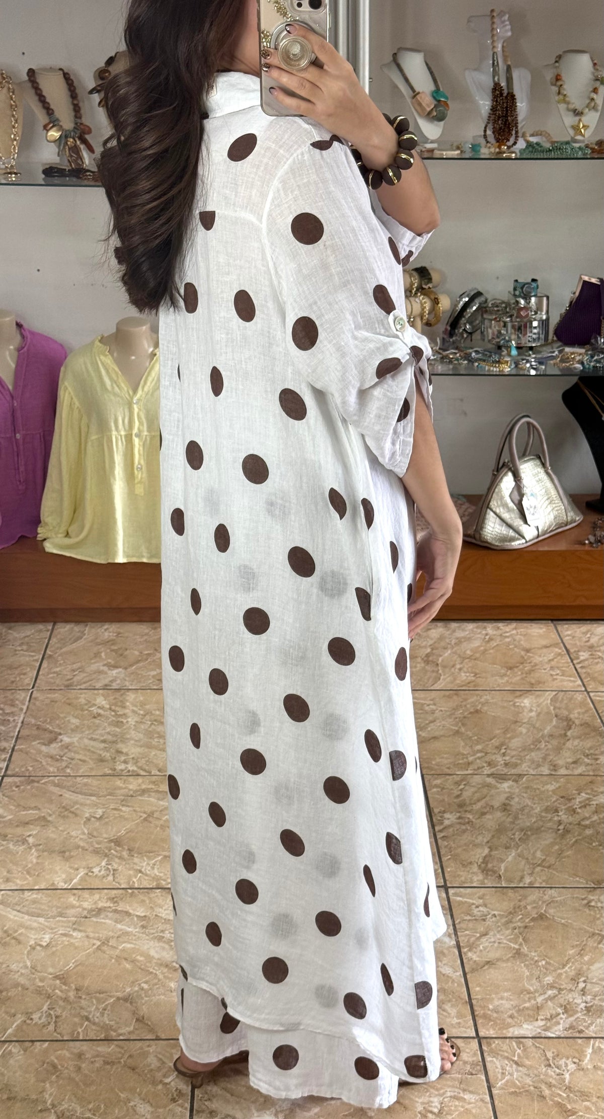OS Polka Dots Dress/Top & Pants Set (NO RETURNS OR EXCHANGE)