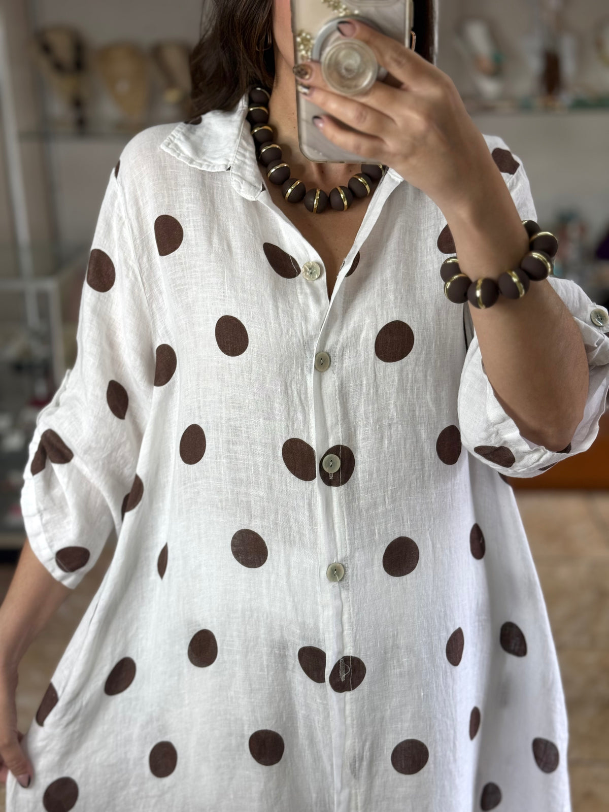 OS Polka Dots Dress/Top & Pants Set (NO RETURNS OR EXCHANGE)